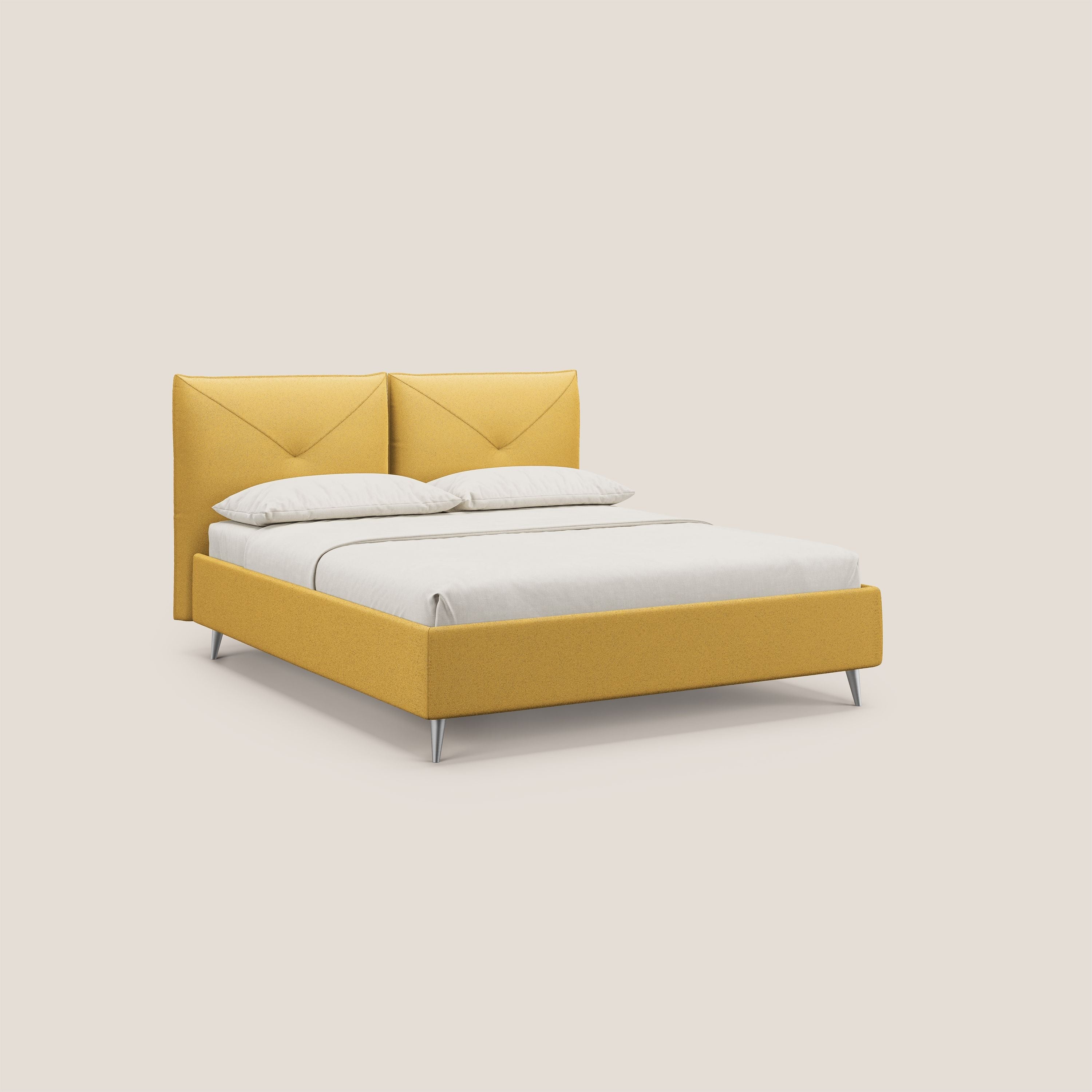 Adone lit coffre rembourré à double panneau en bouclette imperméable T07 jaune