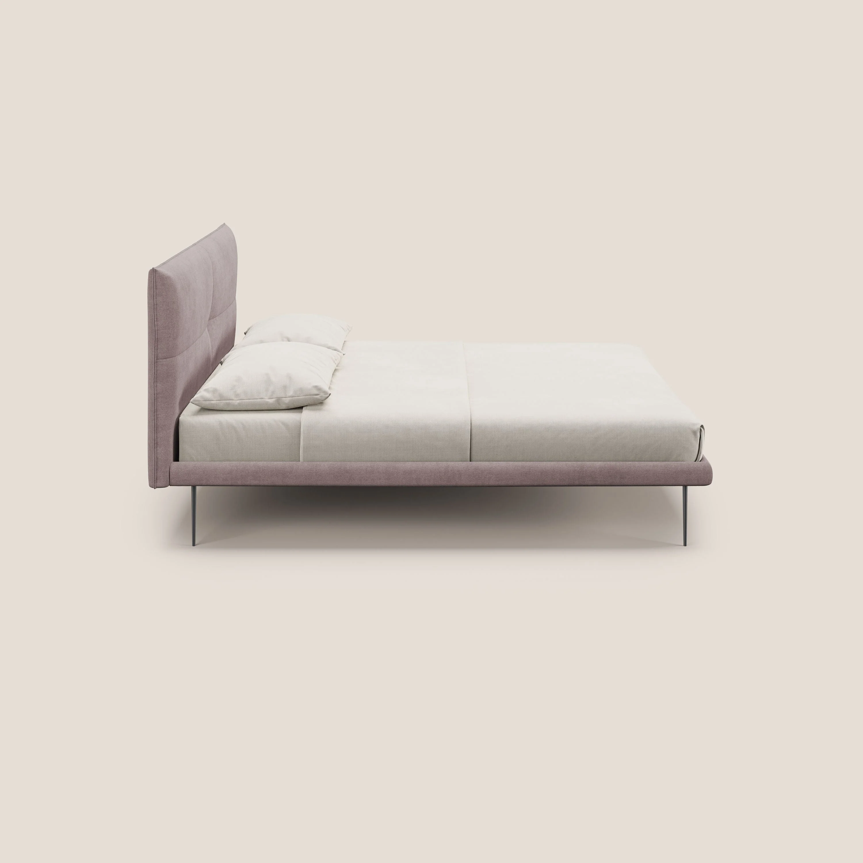 Akiko lit rembourré avec pieds hauts en métal en tissu imperméable T02 rose - Image 3