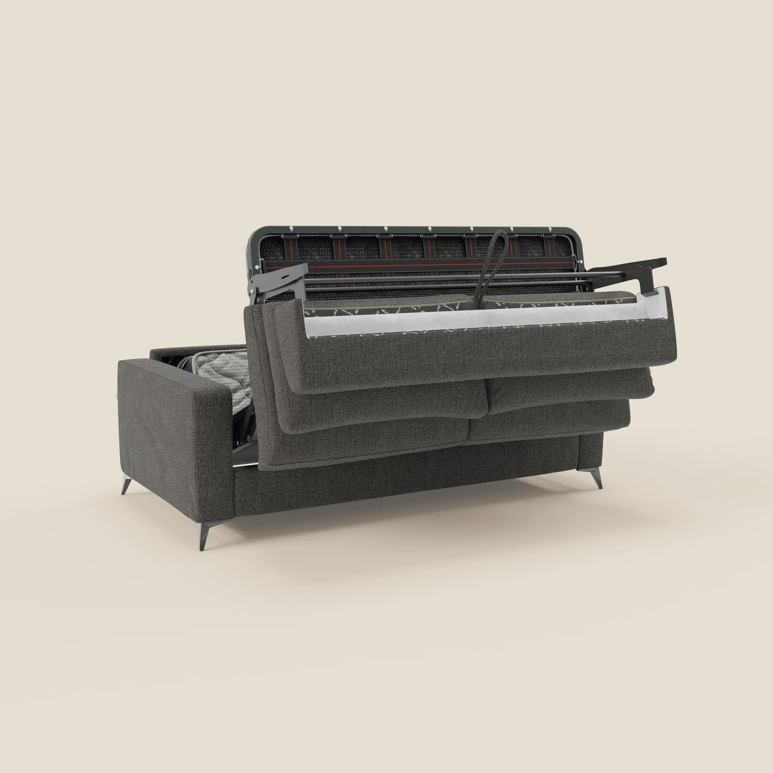 Alaya canapé convertible avec coussins de dossier douillet en tissu imperméable T03 anthracite - Image 10