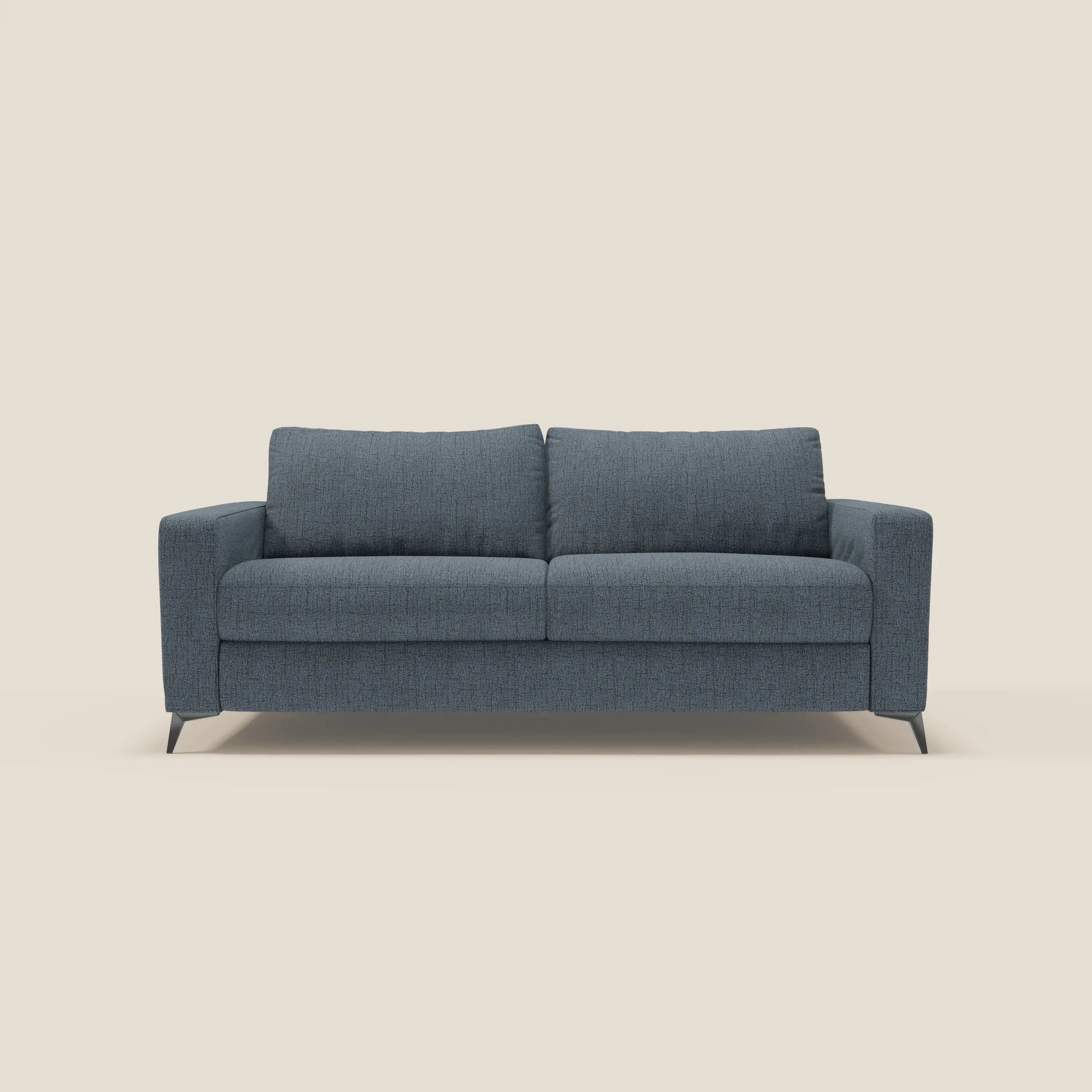 Alaya canapé convertible avec coussins de dossier douillet en tissu imperméable T03 bleu