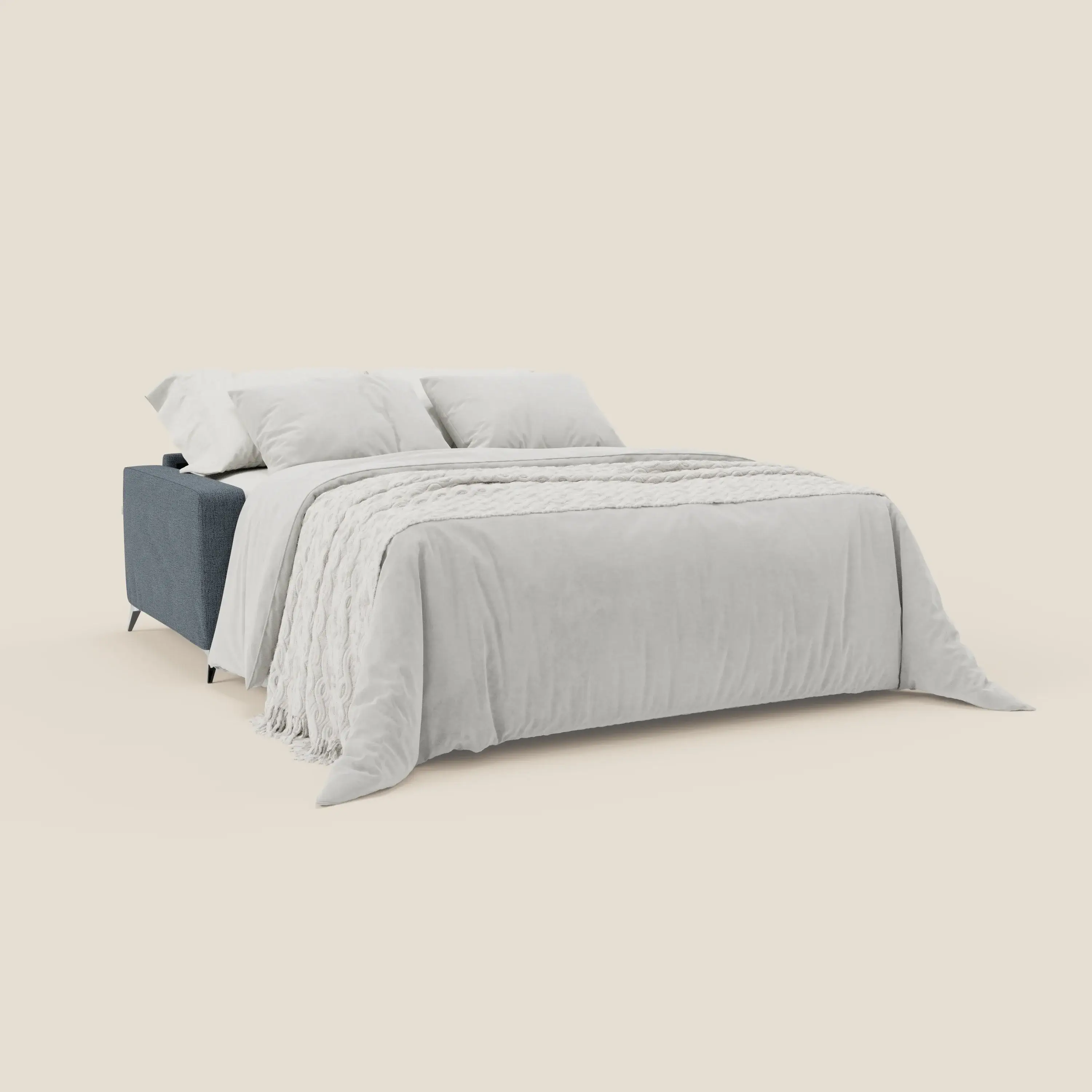 Alaya canapé convertible avec coussins de dossier douillet en tissu imperméable T03 bleu - Image 2