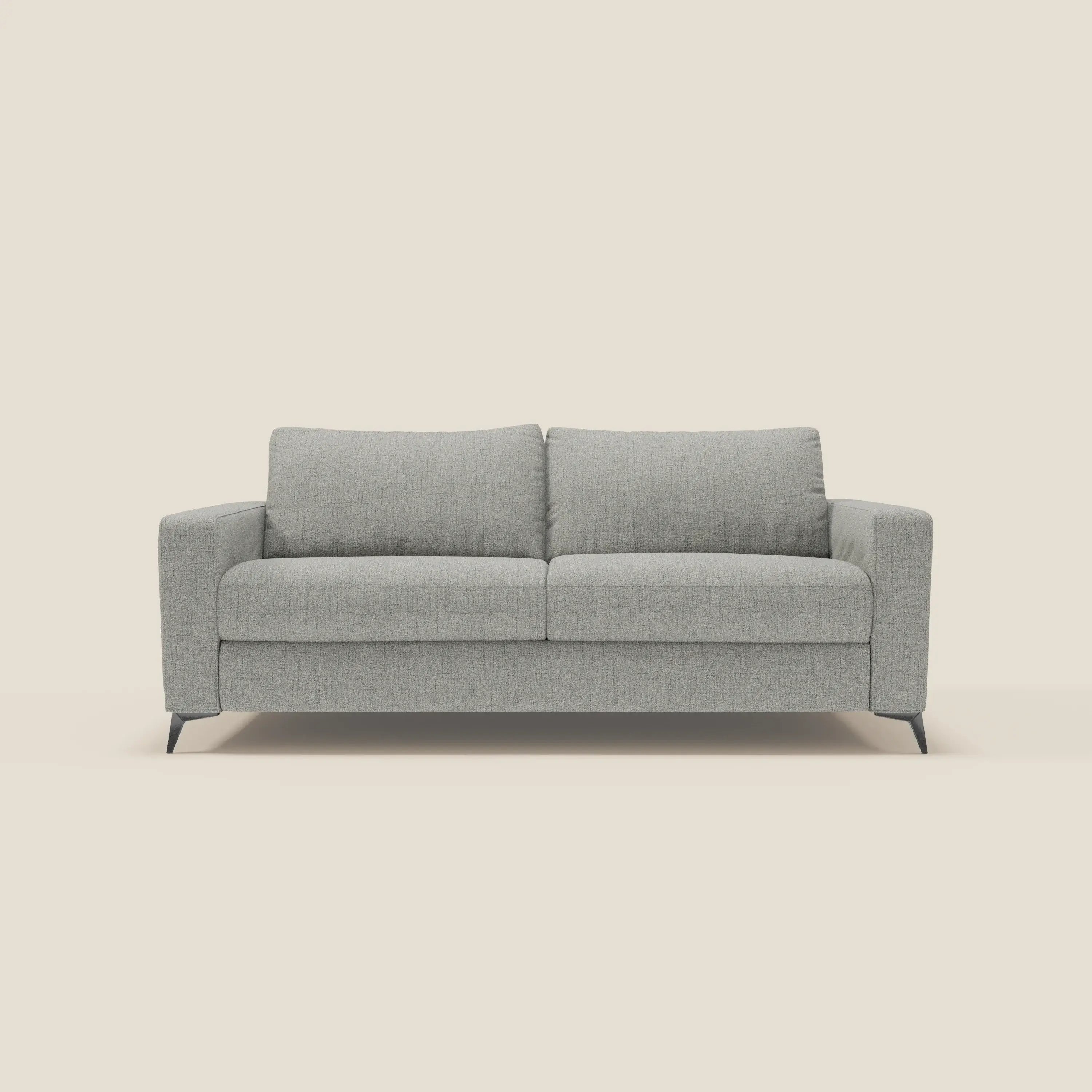 Alaya canapé convertible avec coussins de dossier douillet en tissu imperméable T03 gris clair