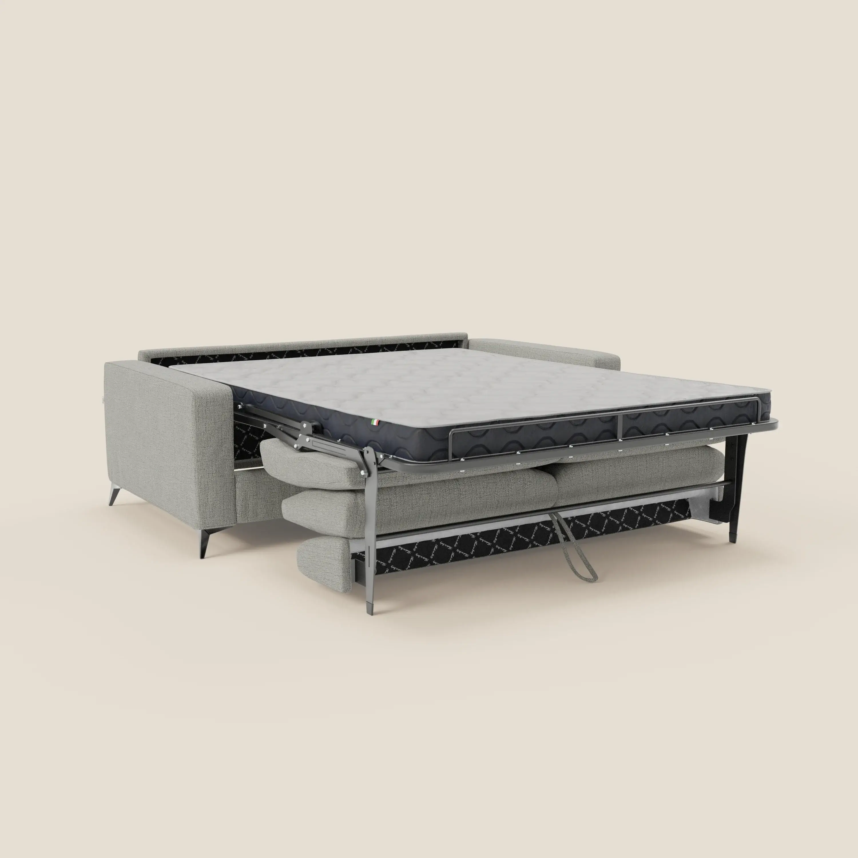 Alaya canapé convertible avec coussins de dossier douillet en tissu imperméable T03 gris clair - Image 11