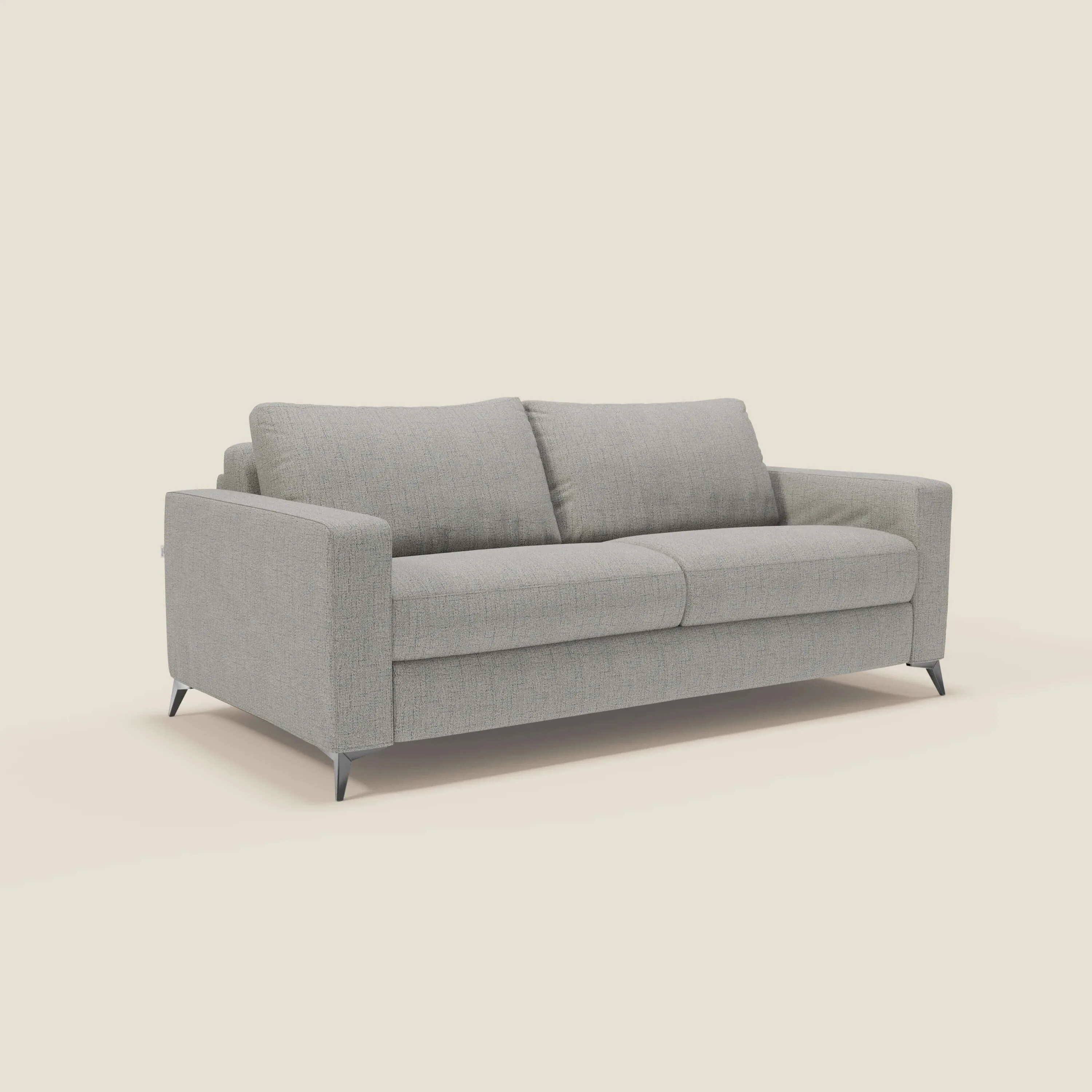 Alaya canapé convertible avec coussins de dossier douillet en tissu imperméable T03 gris clair - Image 3