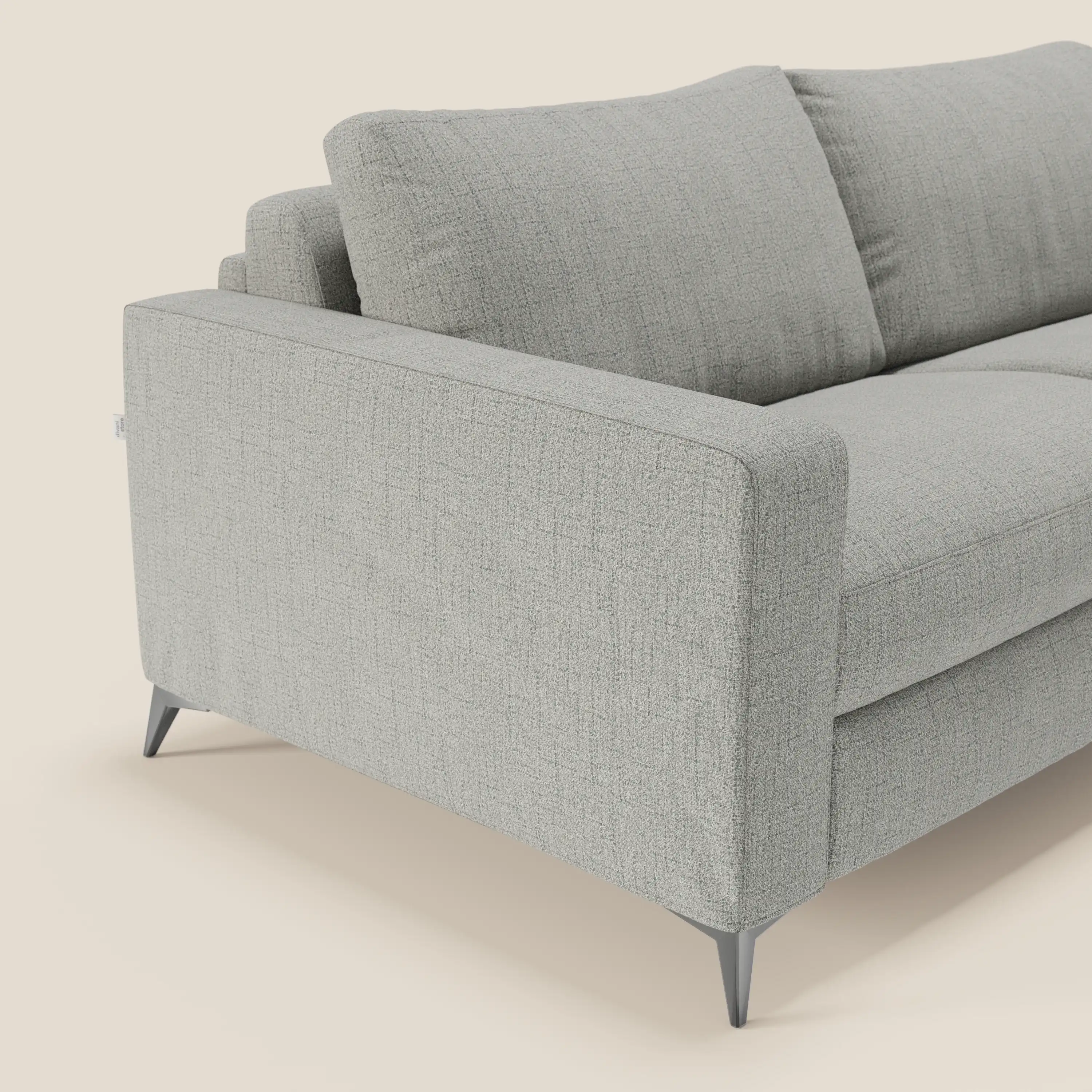 Alaya canapé convertible avec coussins de dossier douillet en tissu imperméable T03 gris clair - Image 6