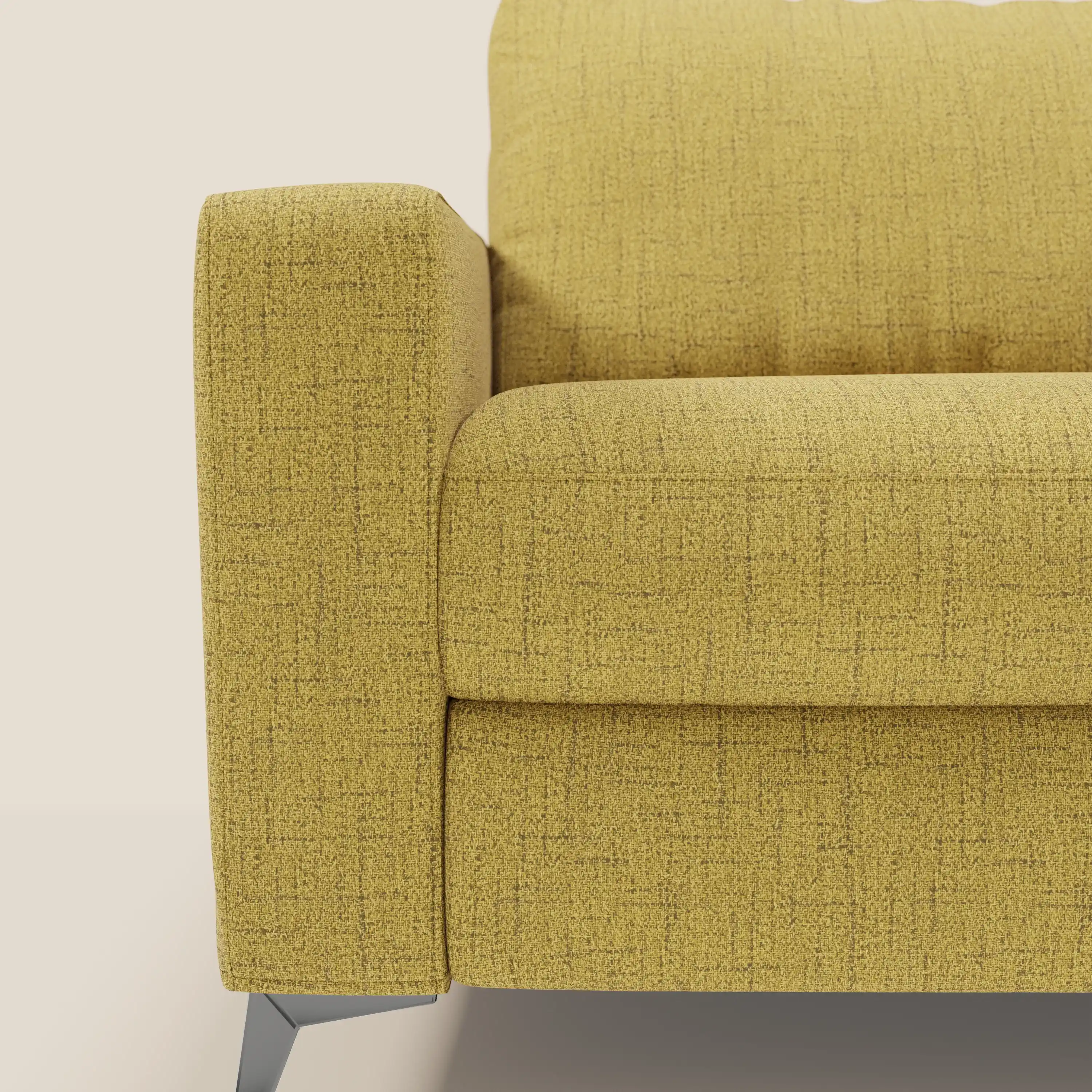 Alaya canapé convertible avec coussins de dossier douillet en tissu imperméable T03 jaune - Image 9