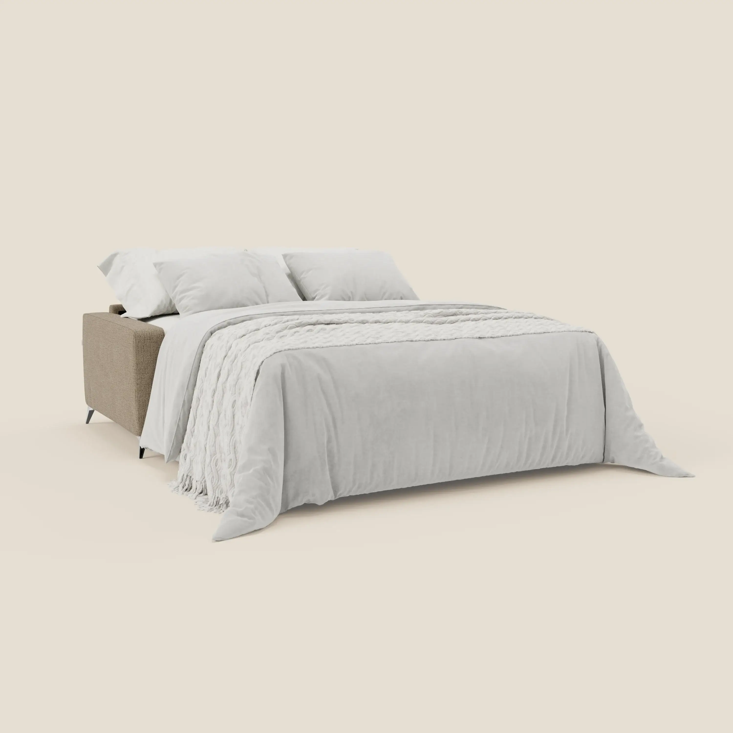 Alaya canapé convertible avec coussins de dossier douillet en tissu imperméable T03 marron - Image 2