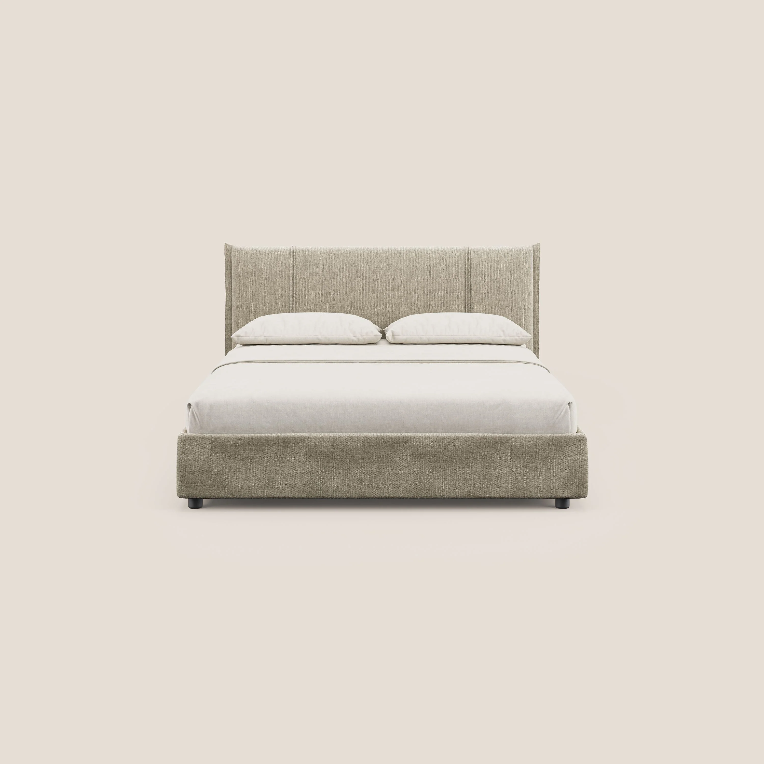 Alicia lit rembourré avec coffre de rangement en tissu imperméable T14 beige - Image 3