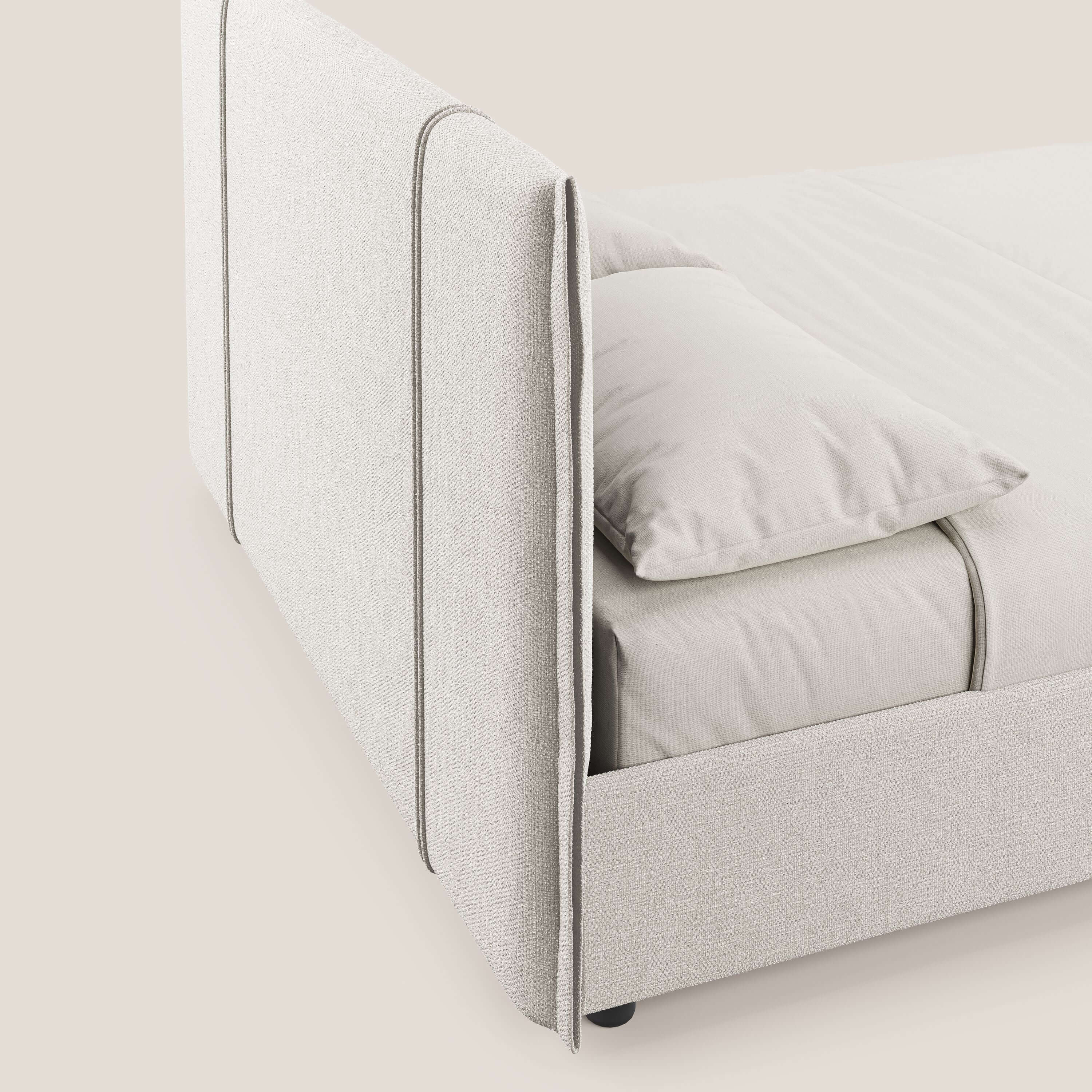 Alicia lit rembourré avec coffre de rangement en tissu imperméable T14 crÚme - Image 9