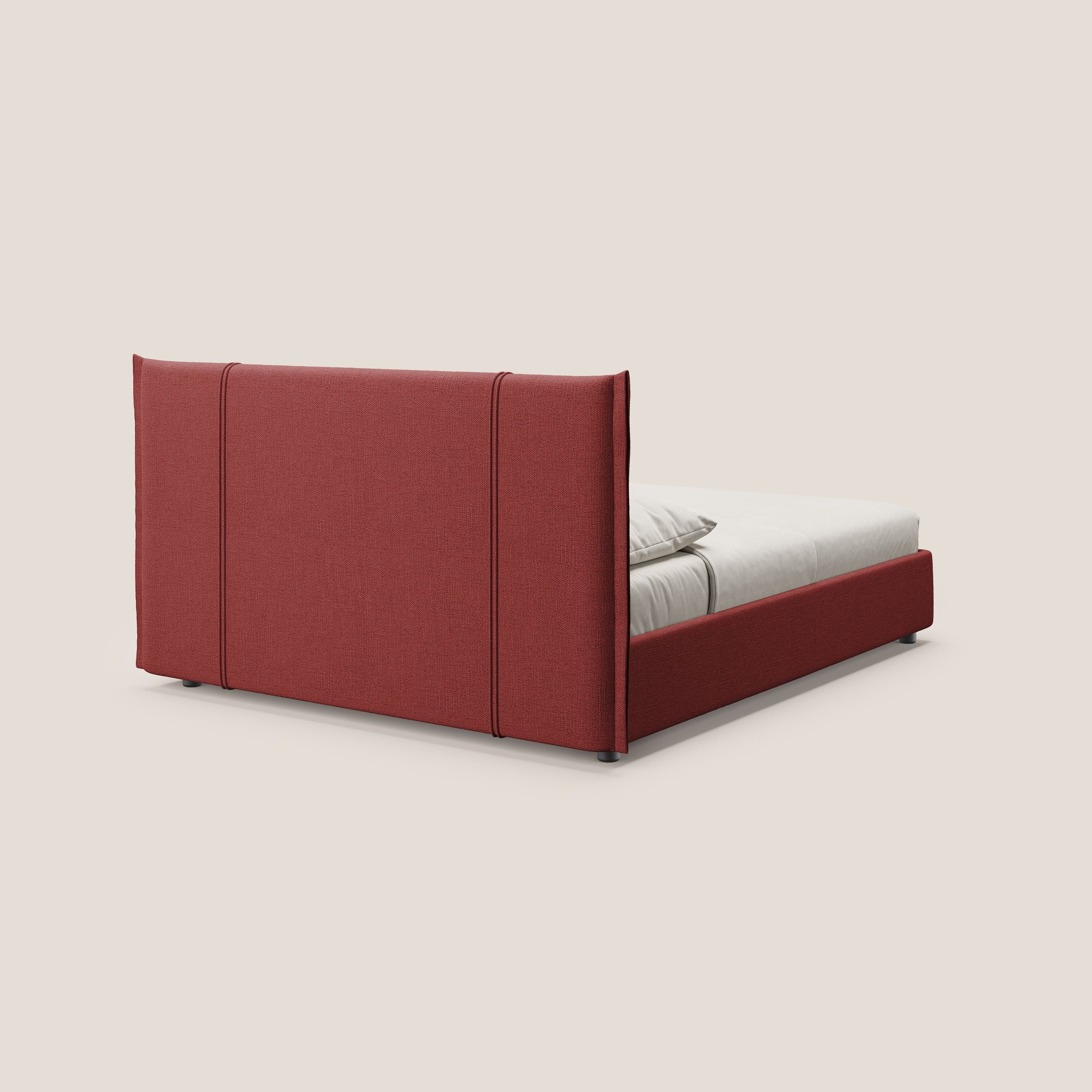 Alicia lit rembourré avec coffre de rangement en tissu imperméable T14 rouge - Image 5