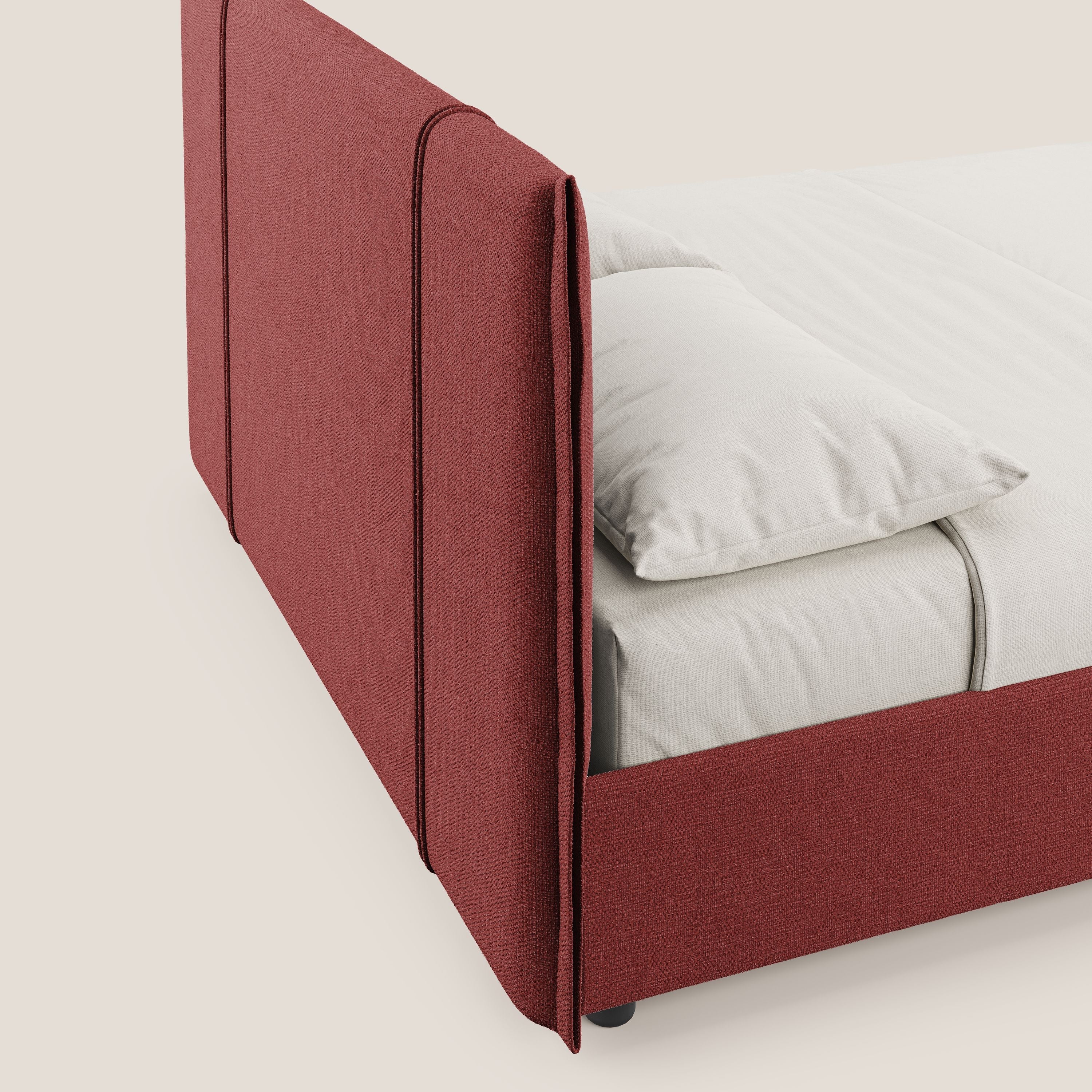 Alicia lit rembourré avec coffre de rangement en tissu imperméable T14 rouge - Image 7