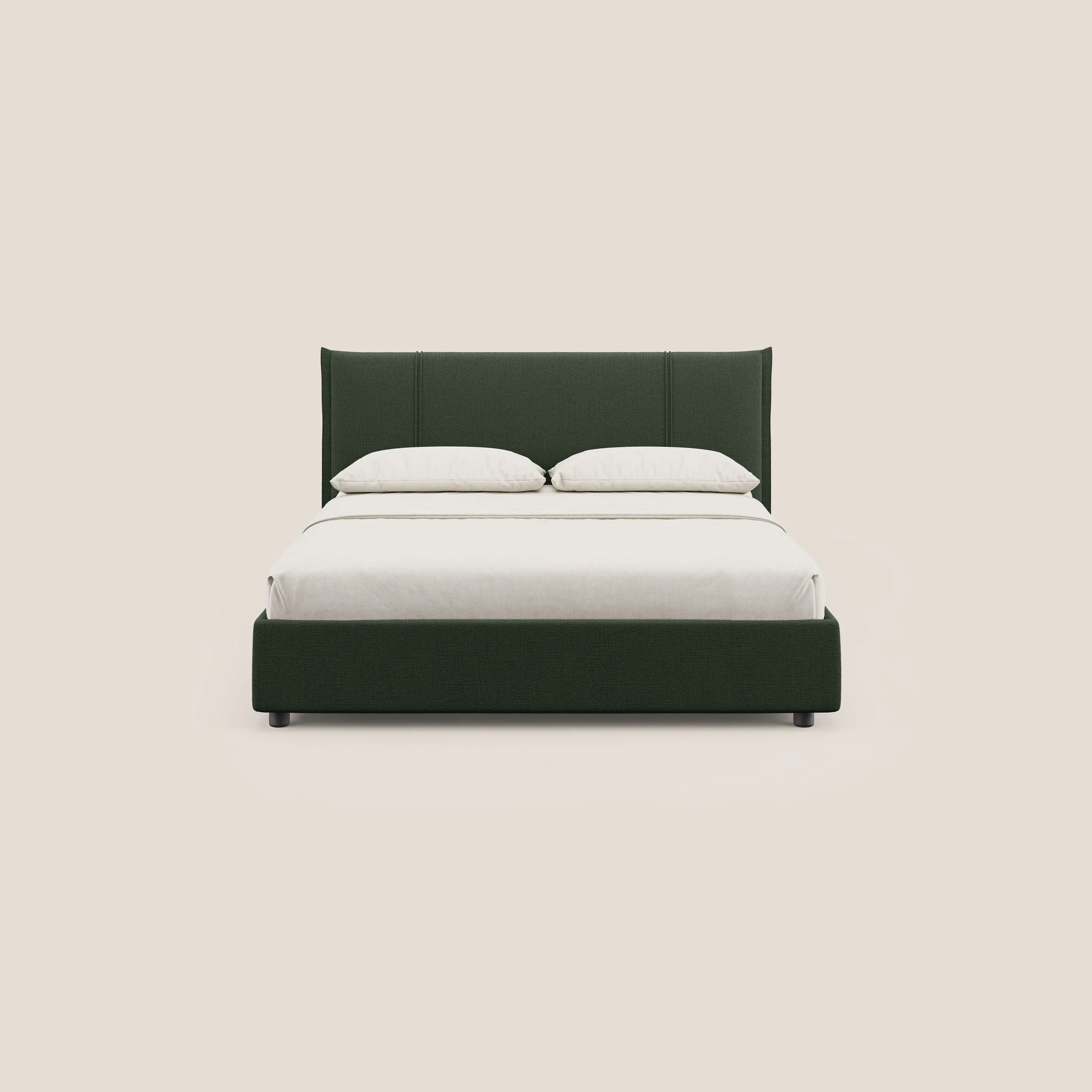 Alicia lit rembourré avec coffre de rangement en tissu imperméable T14 vert - Image 3