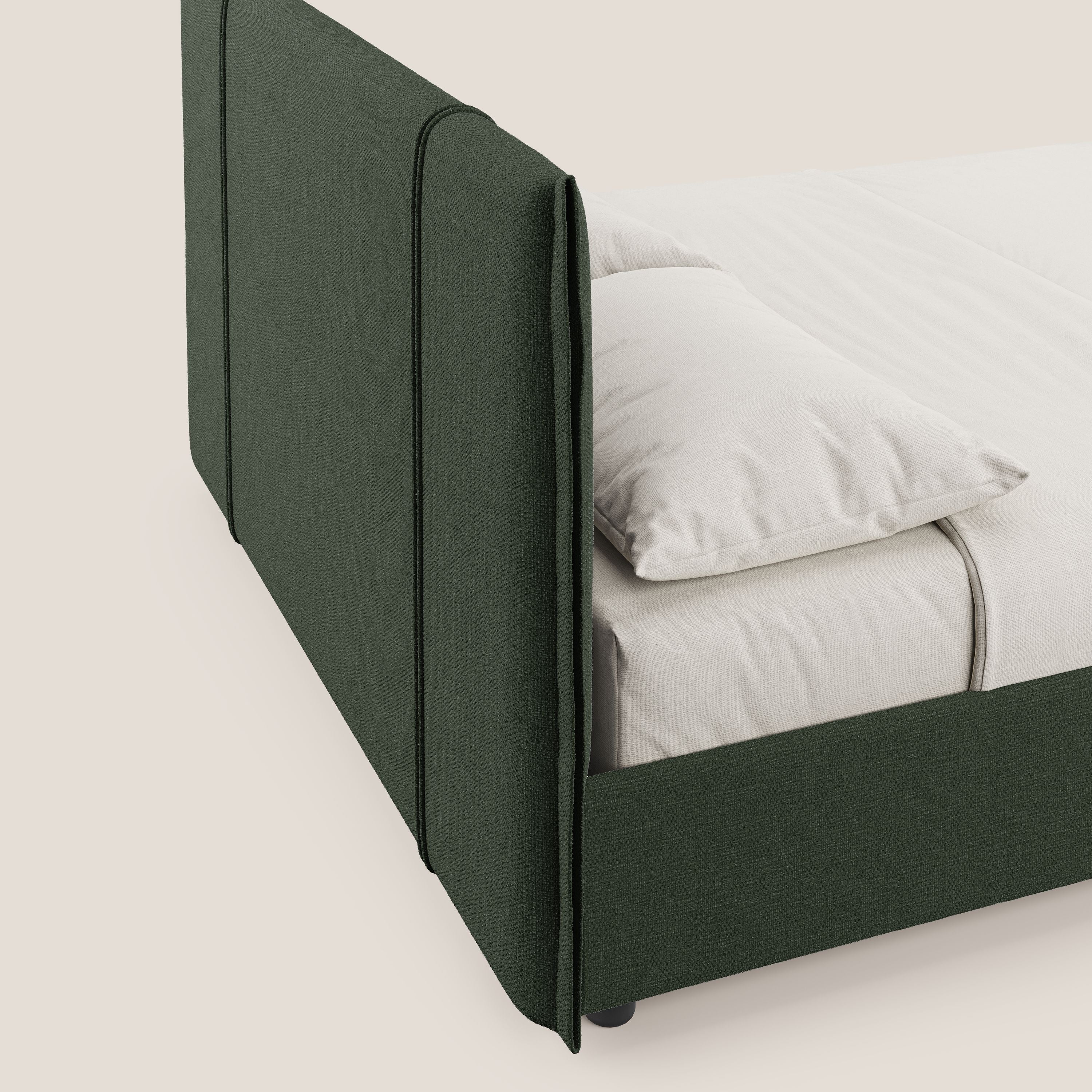 Alicia lit rembourré avec coffre de rangement en tissu imperméable T14 vert - Image 7