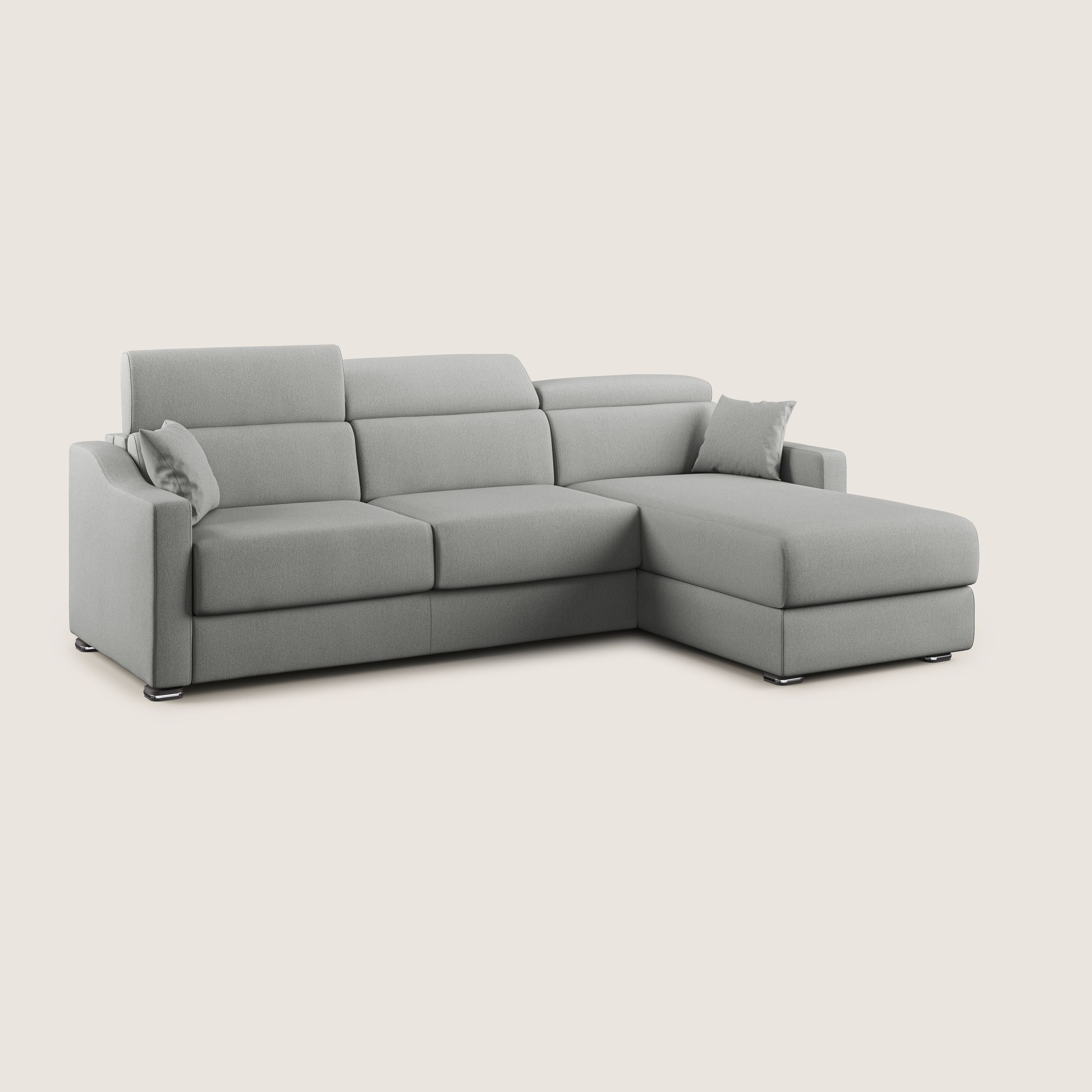 Amber canapé d'angle convertible en tissu détachable T05 gris - Image 3