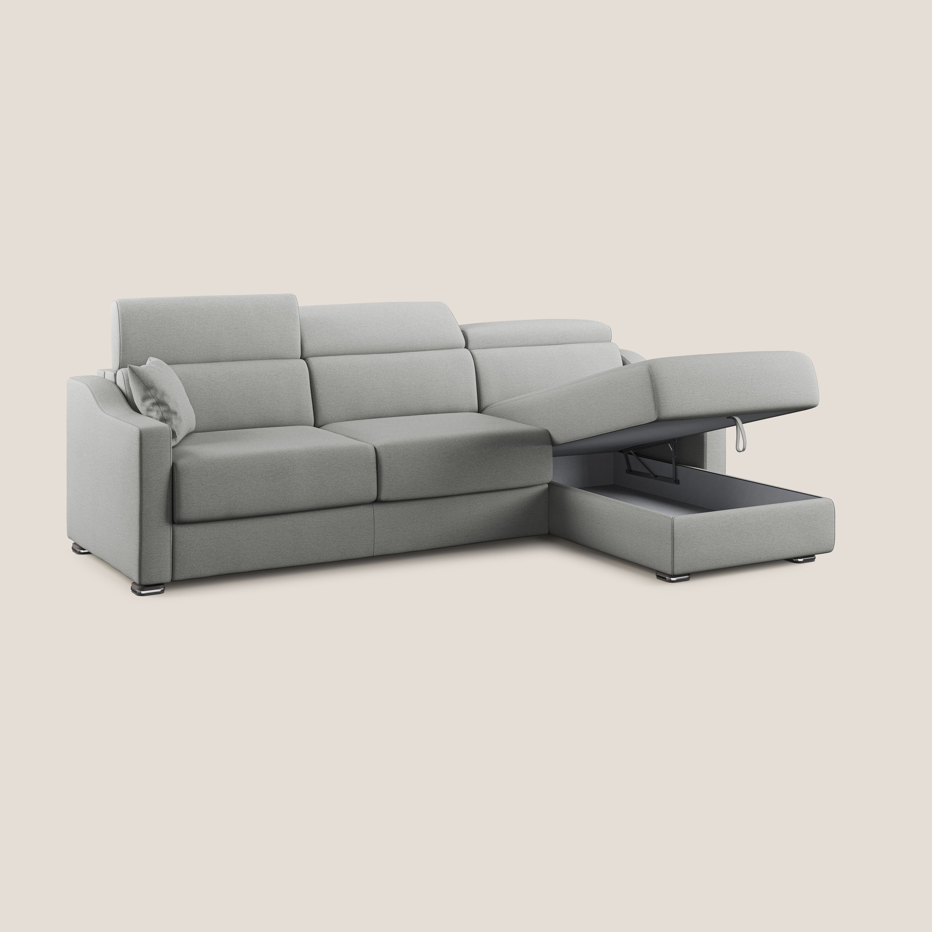Amber canapé d'angle convertible en tissu détachable T05 gris - Image 6