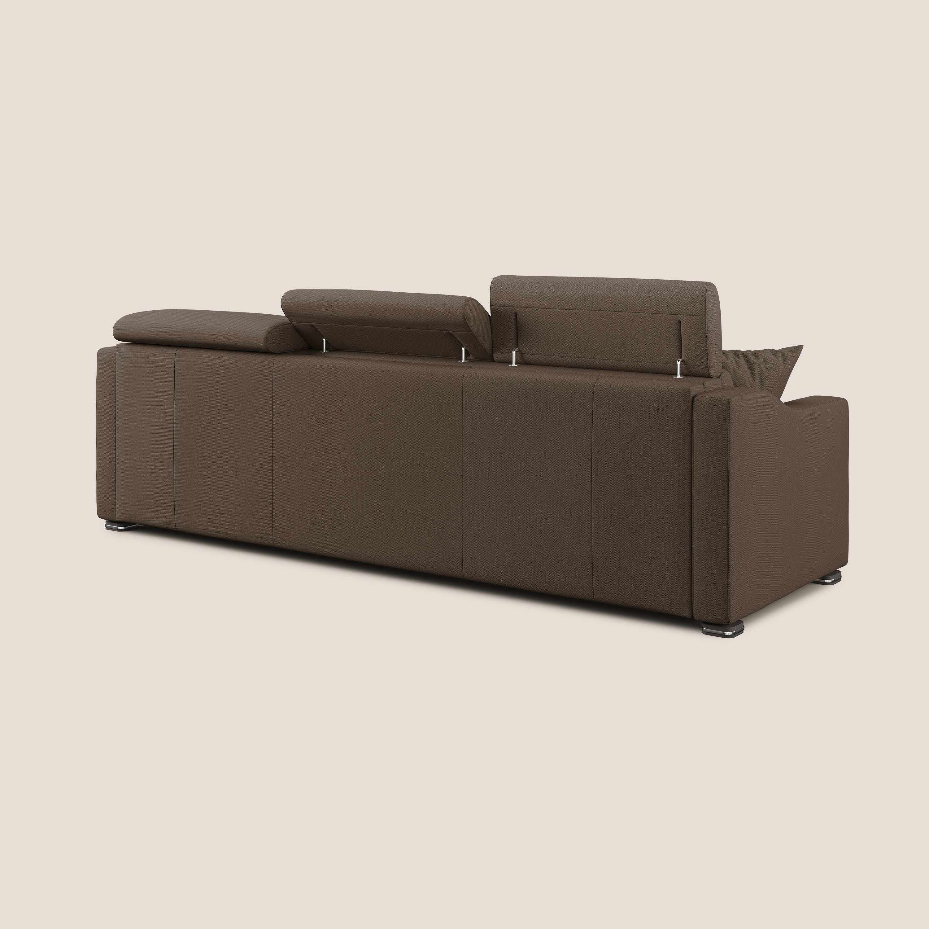 Amber canapé d'angle convertible en tissu détachable T05 marron - Image 9
