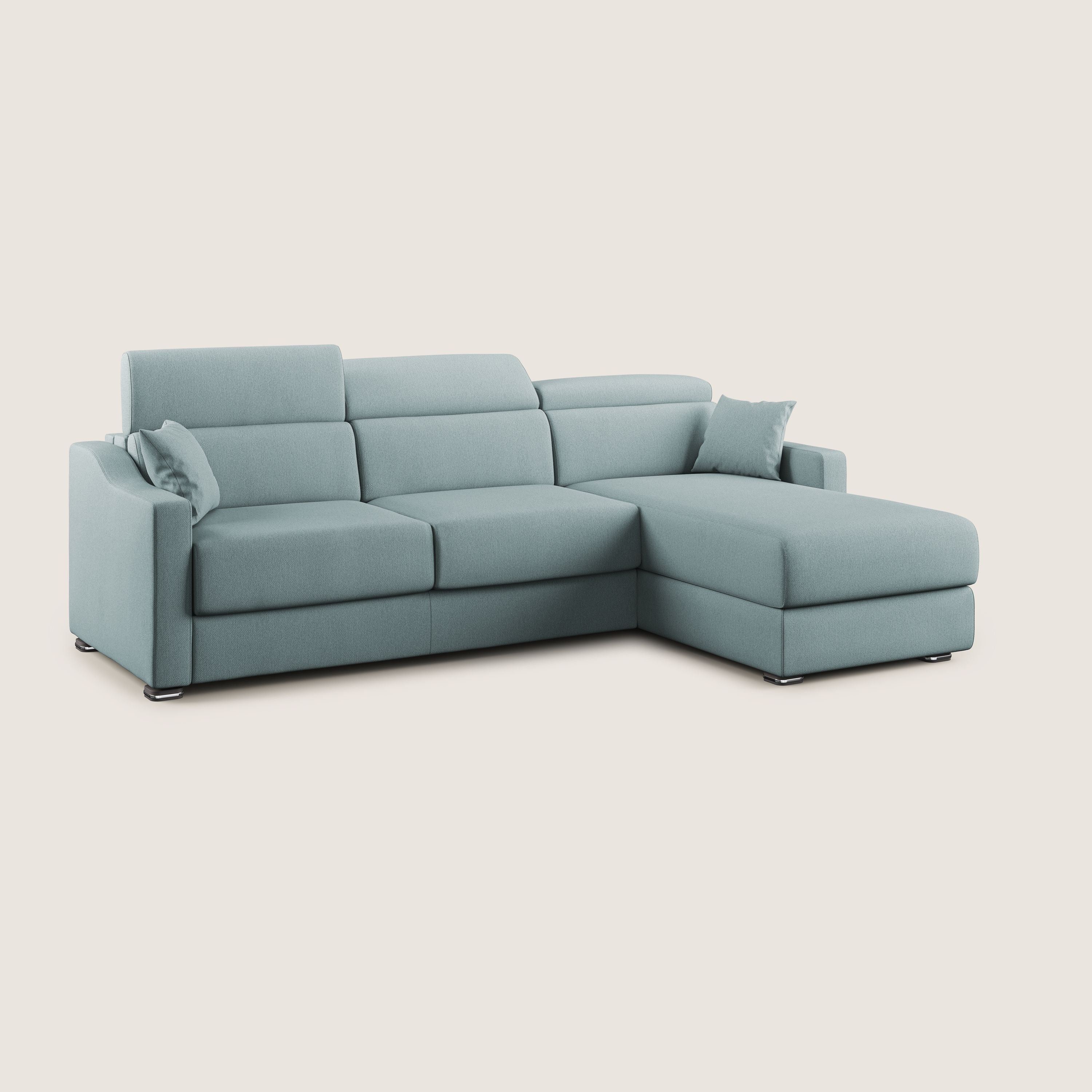Amber canapé d'angle convertible en tissu détachable T05 sucre glace - Image 3