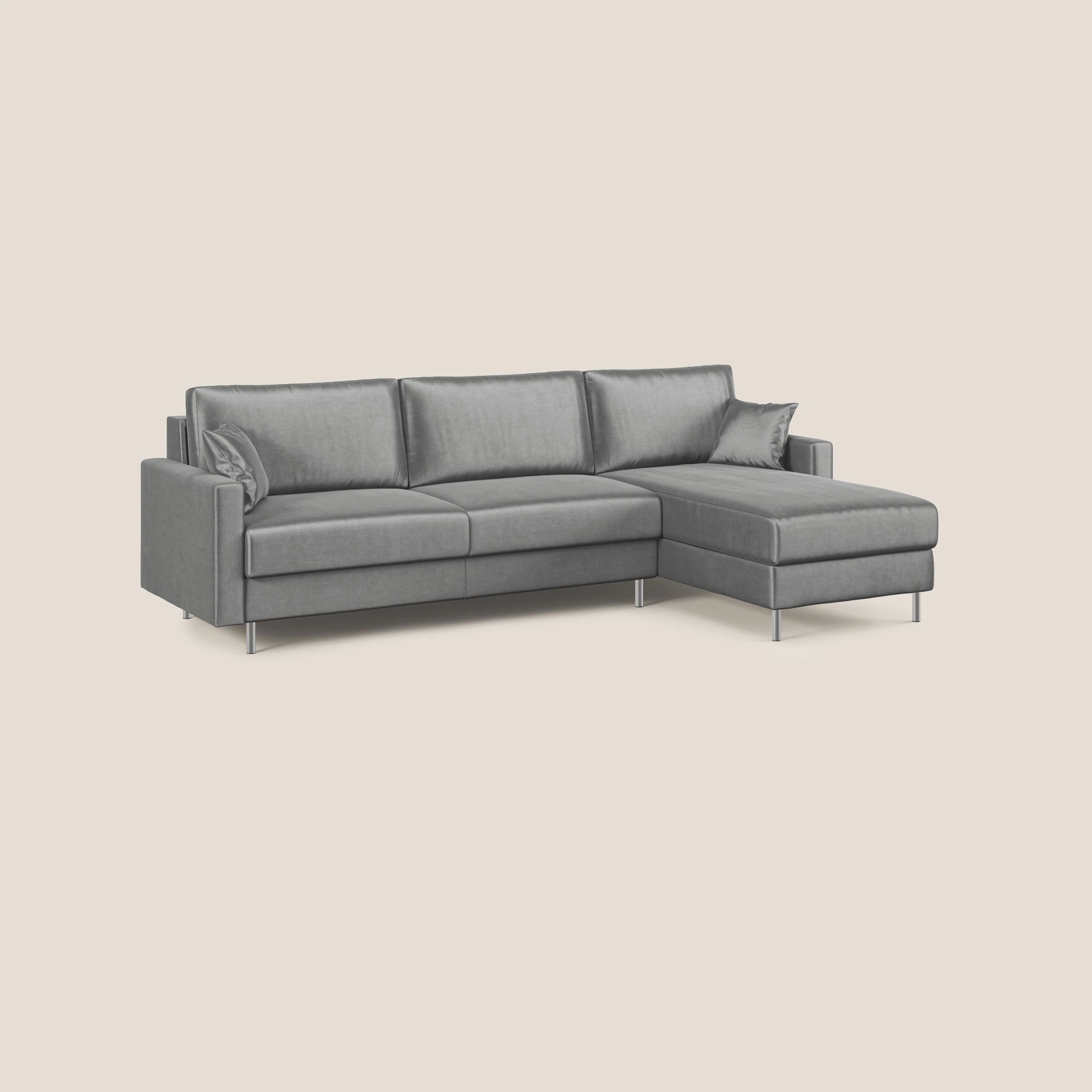 Andromeda canapé-lit d’angle en velours doux imperméable T01 gris - Image 3