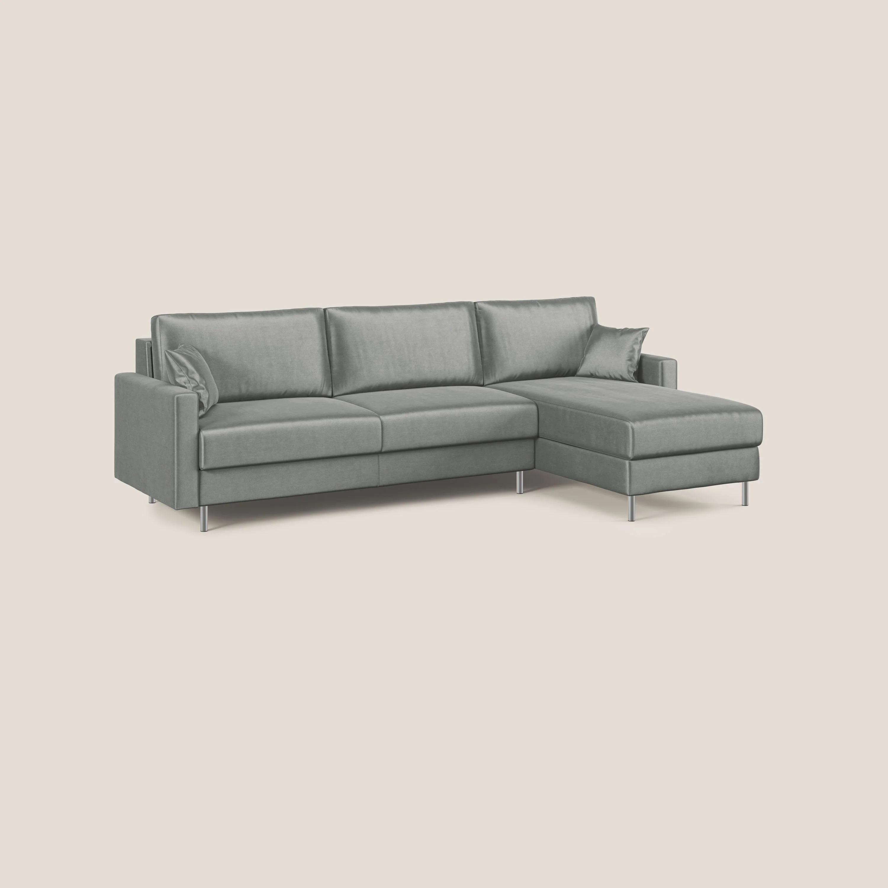 Andromeda canapé-lit d’angle en velours doux imperméable T01 gris clair - Image 2