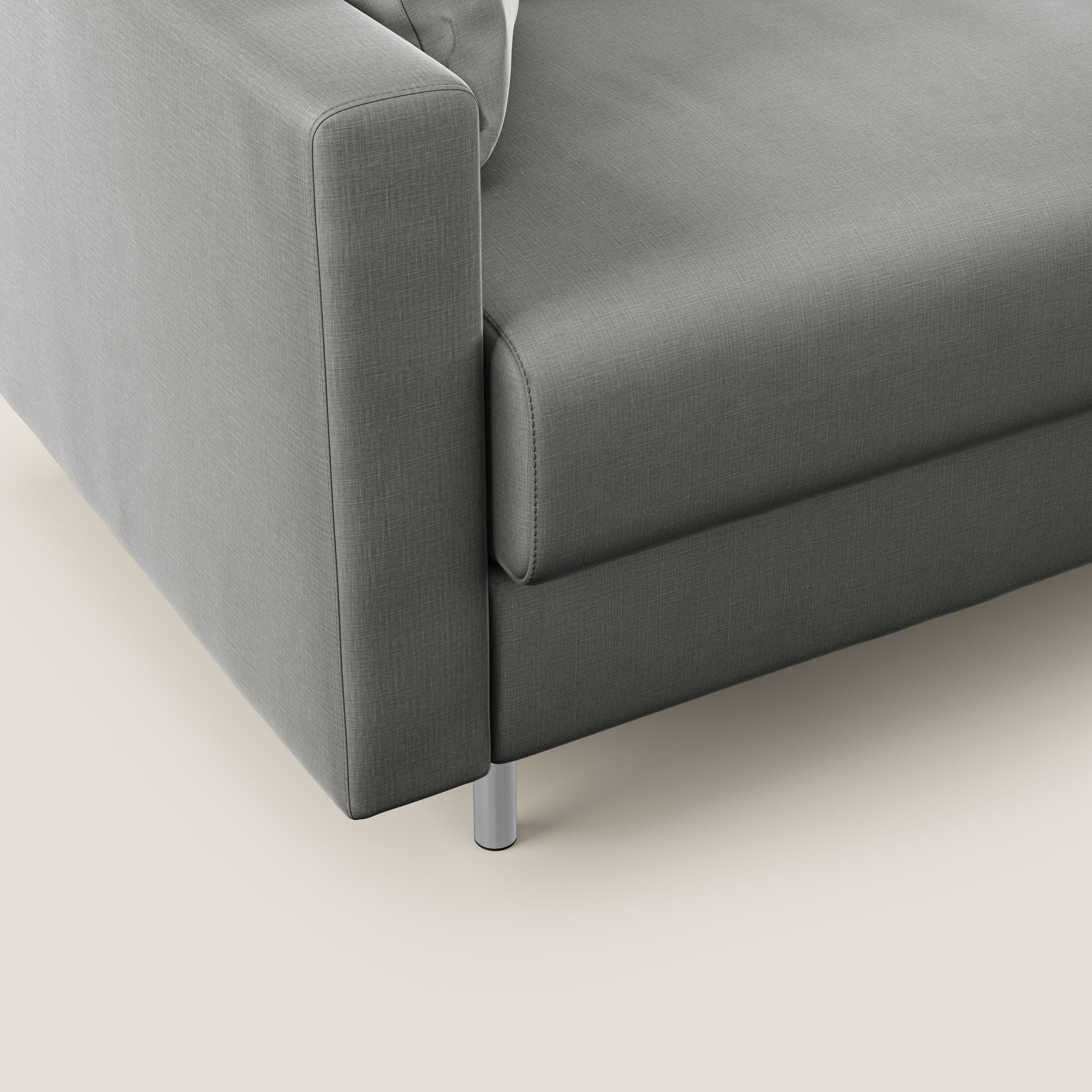 Andromeda canapé-lit d’angle en velours doux imperméable T01 gris clair - Image 9