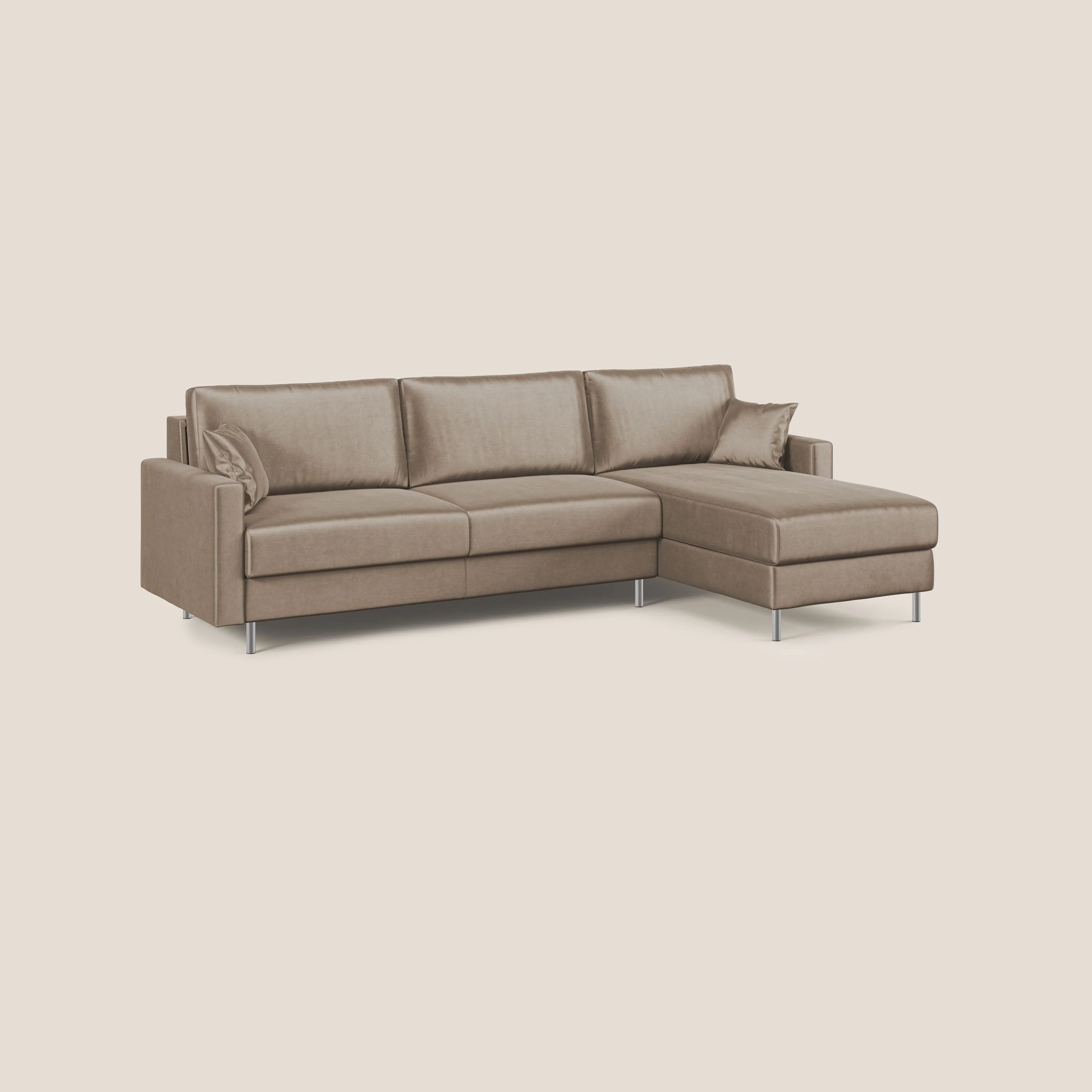 Andromeda canapé-lit d’angle en velours doux imperméable T01 marron - Image 3