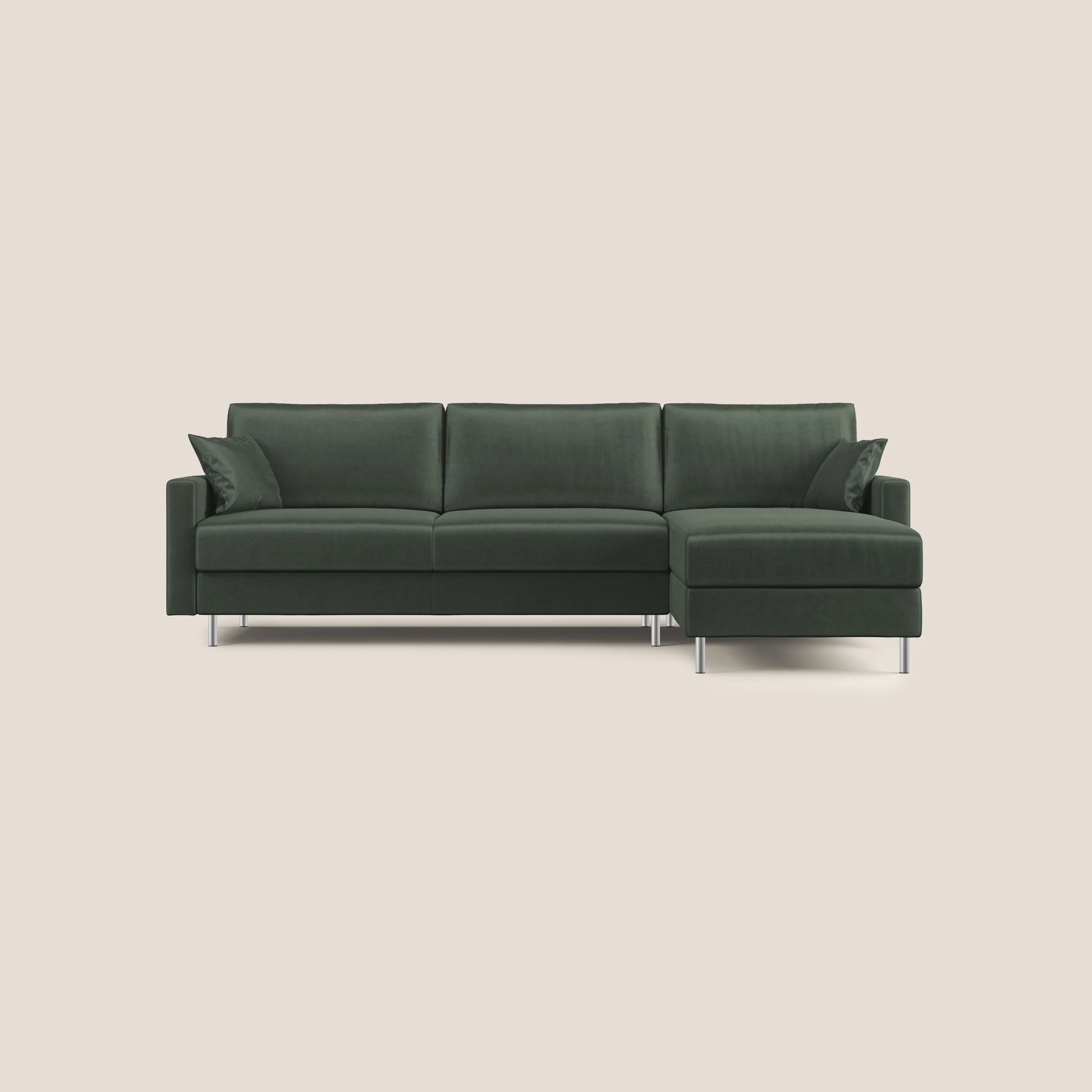Andromeda canapé-lit d’angle en velours doux imperméable T01 vert