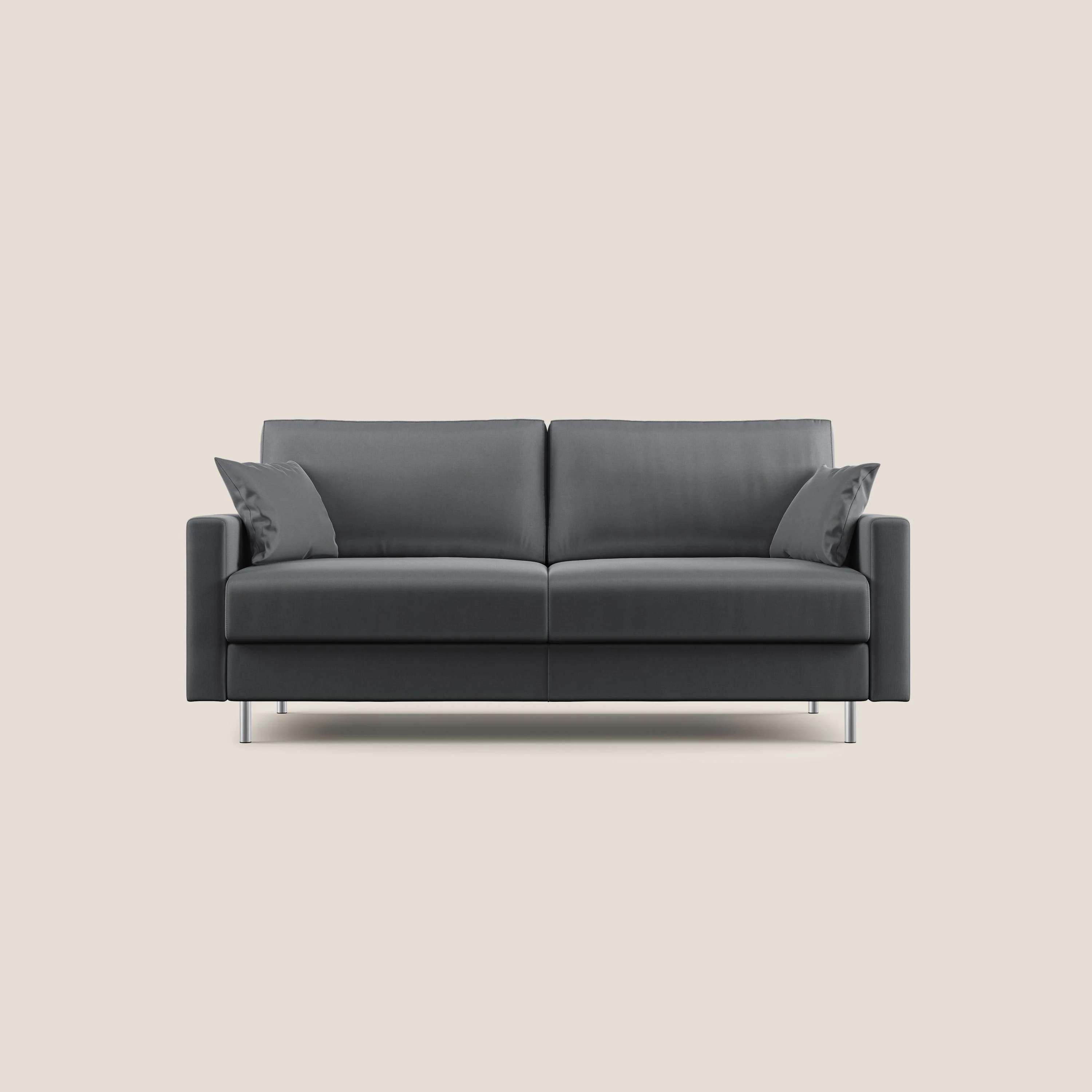 Andromeda canapé-lit double en velours doux imperméable T01 anthracite