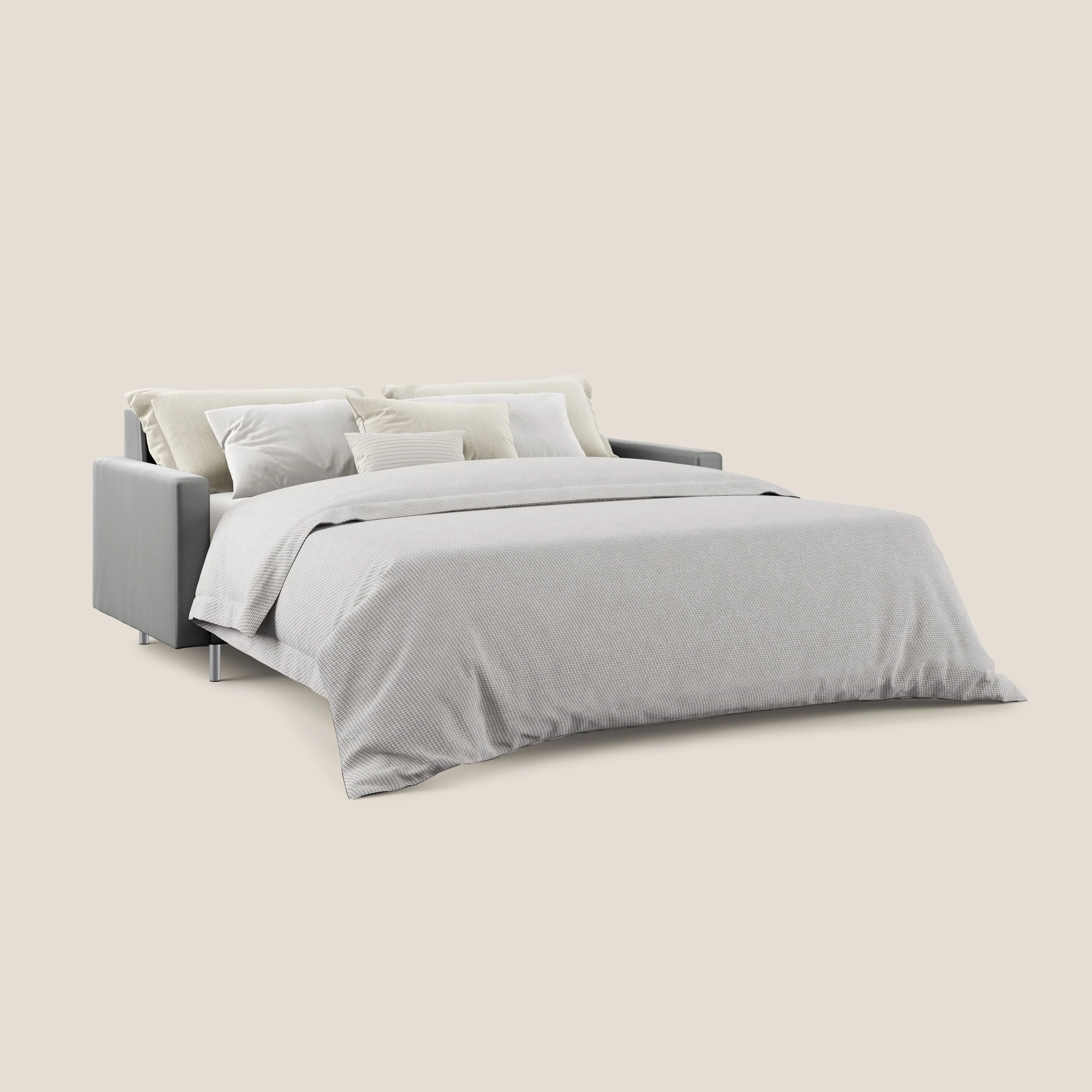 Andromeda canapé-lit double en velours doux imperméable T01 gris - Image 2