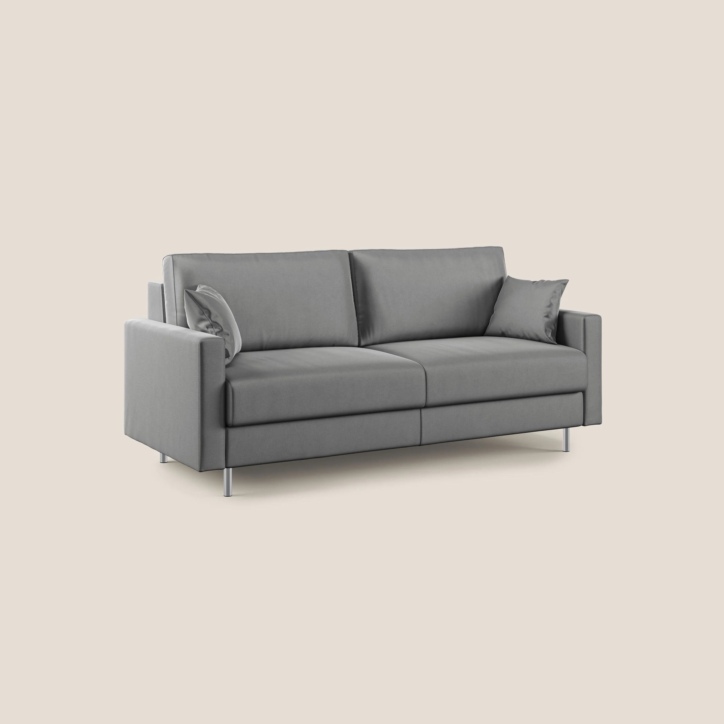 Andromeda canapé-lit double en velours doux imperméable T01 gris - Image 3