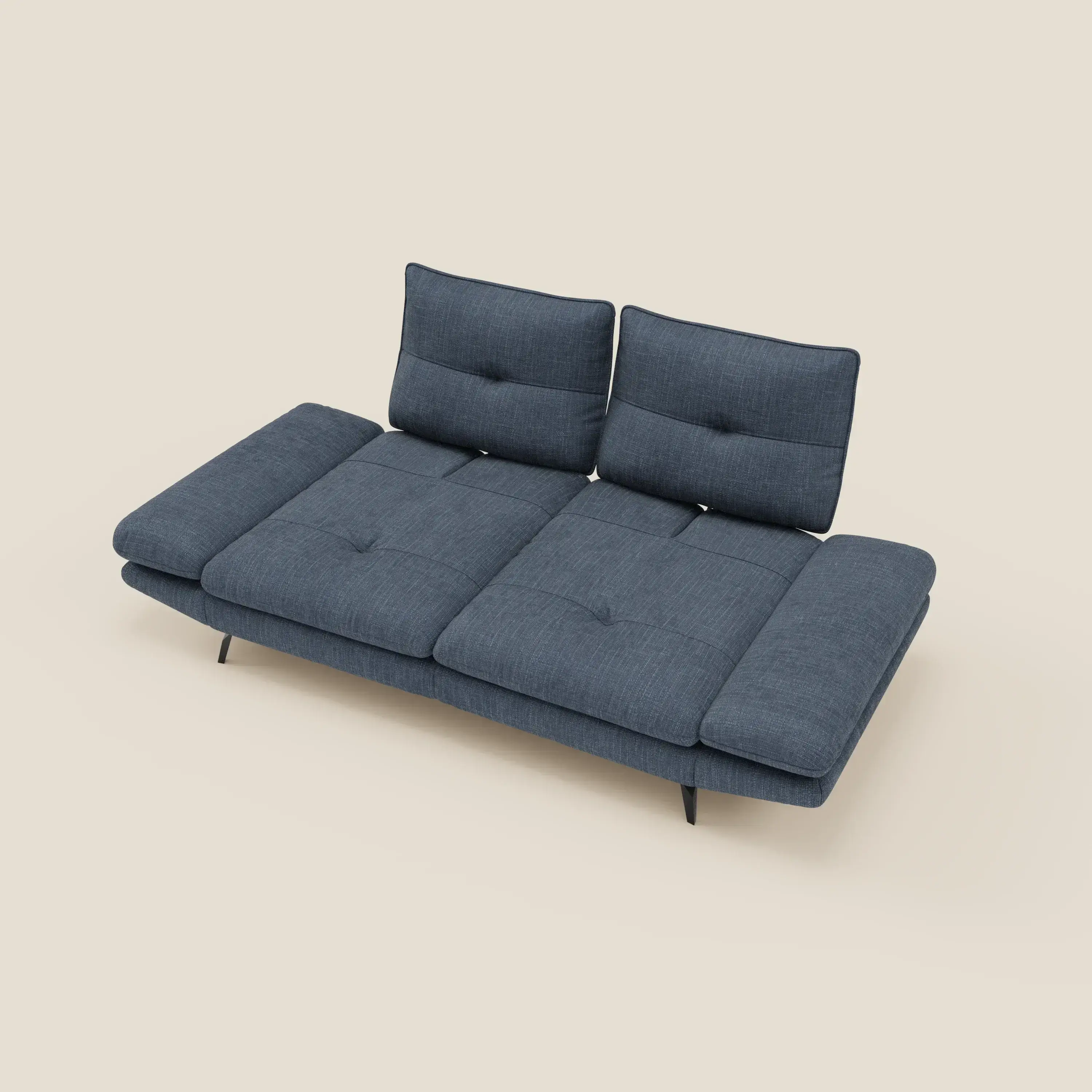 Ardex Canapé 3 places avec dossiers coulissants et accoudoir réglables en tissu doux imperméable T06 bleu - Image 11