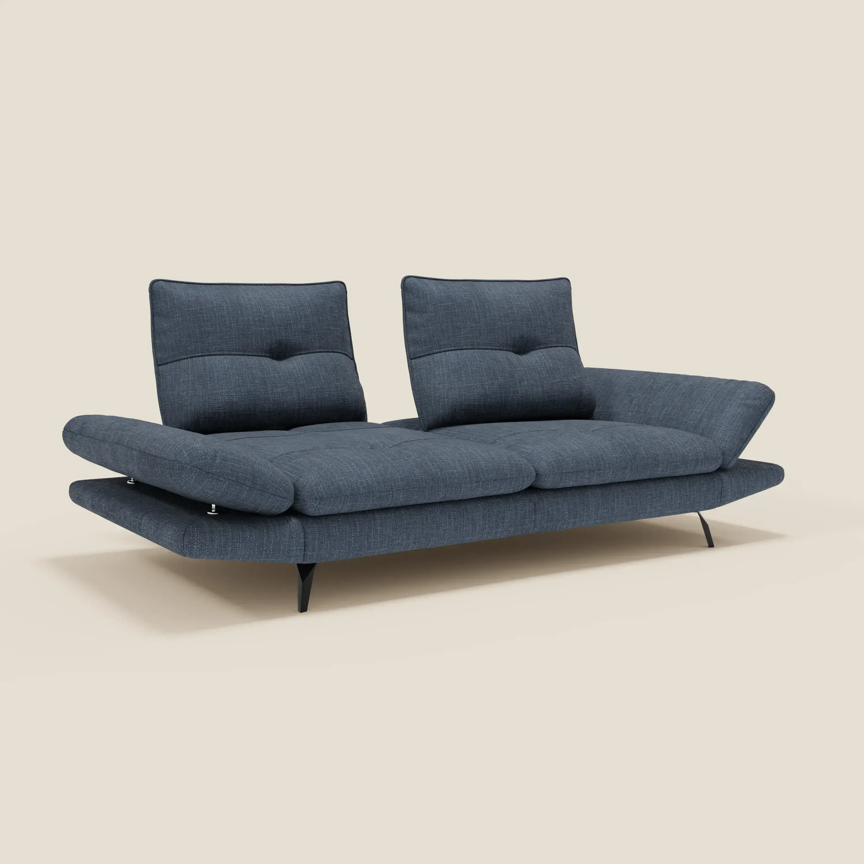 Ardex Canapé 3 places avec dossiers coulissants et accoudoir réglables en tissu doux imperméable T06 bleu - Image 2