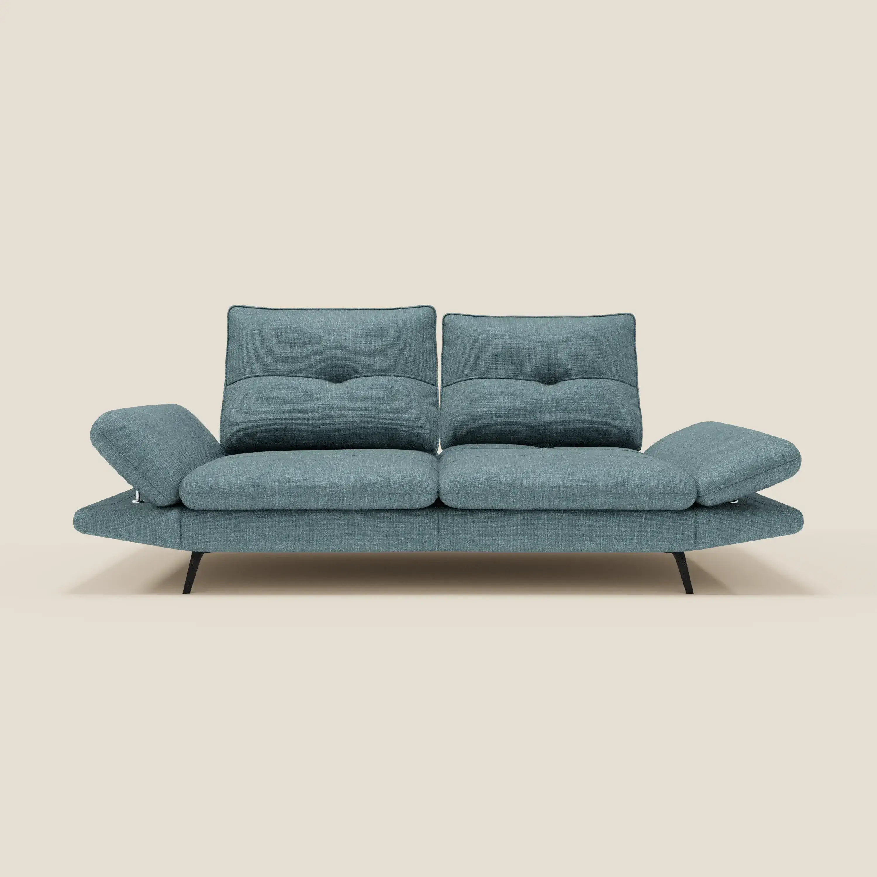 Ardex Canapé 3 places avec dossiers coulissants et accoudoir réglables en tissu doux imperméable T06 bleu ciel