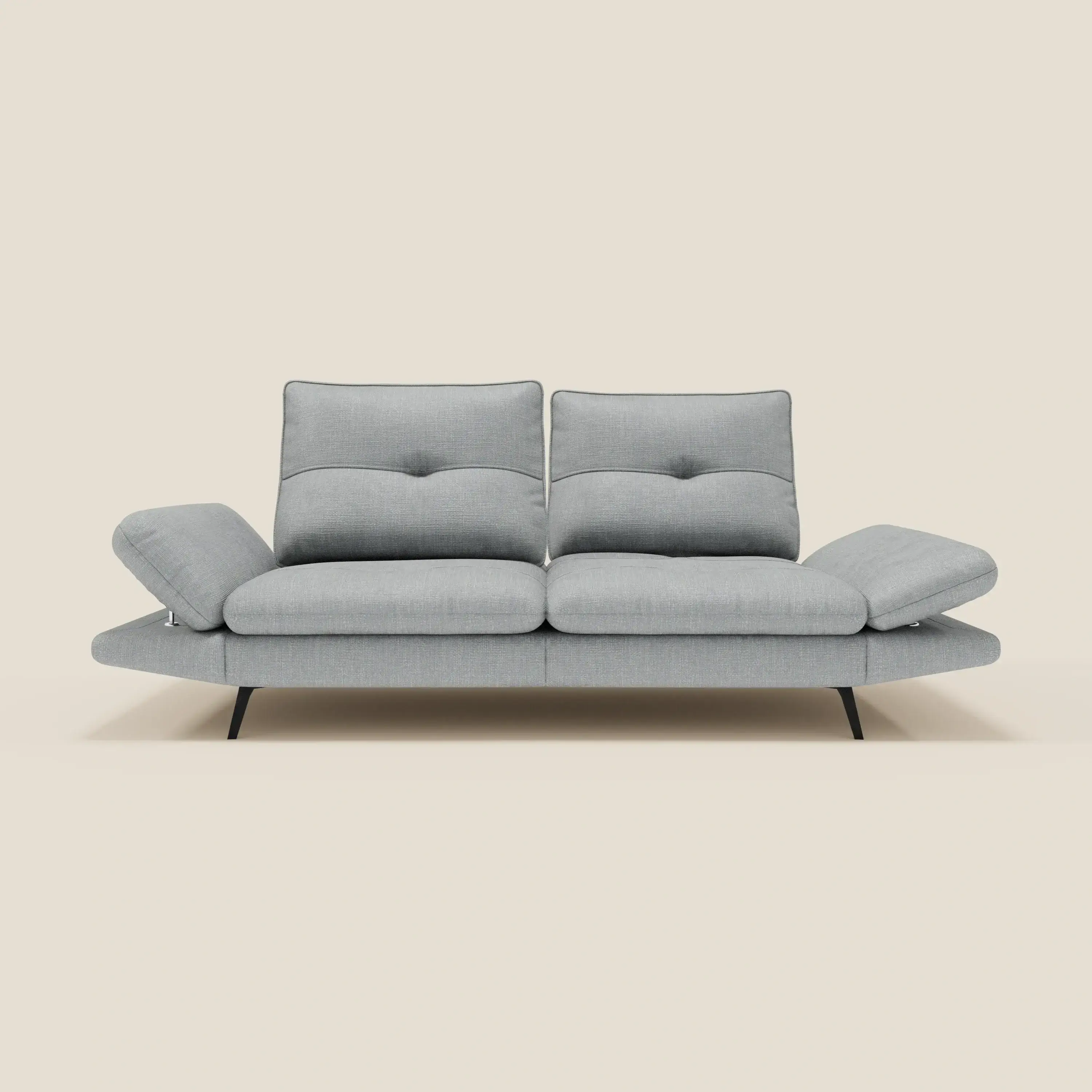 Ardex Canapé 3 places avec dossiers coulissants et accoudoir réglables en tissu doux imperméable T06 bleu glacier