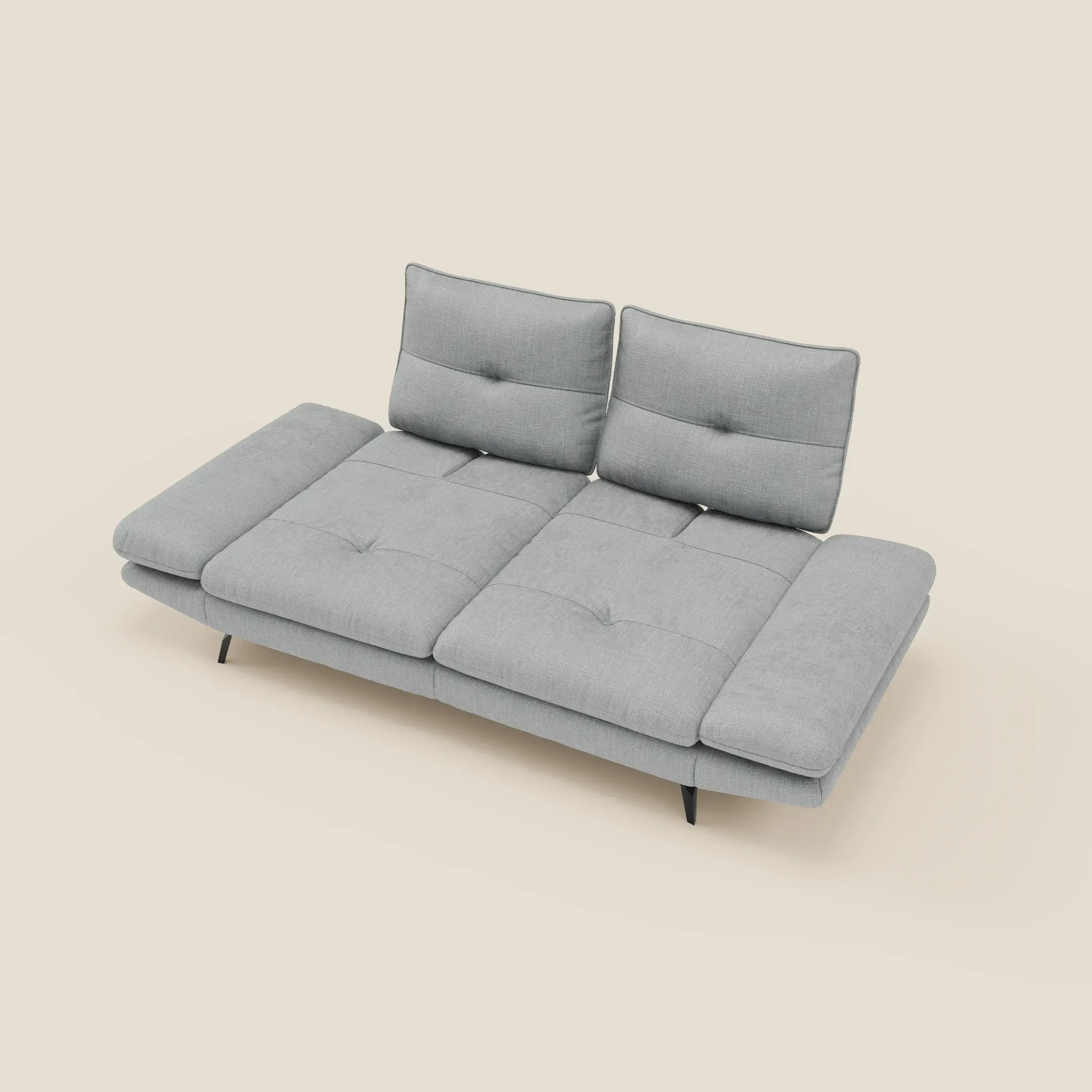 Ardex Canapé 3 places avec dossiers coulissants et accoudoir réglables en tissu doux imperméable T06 bleu glacier - Image 11