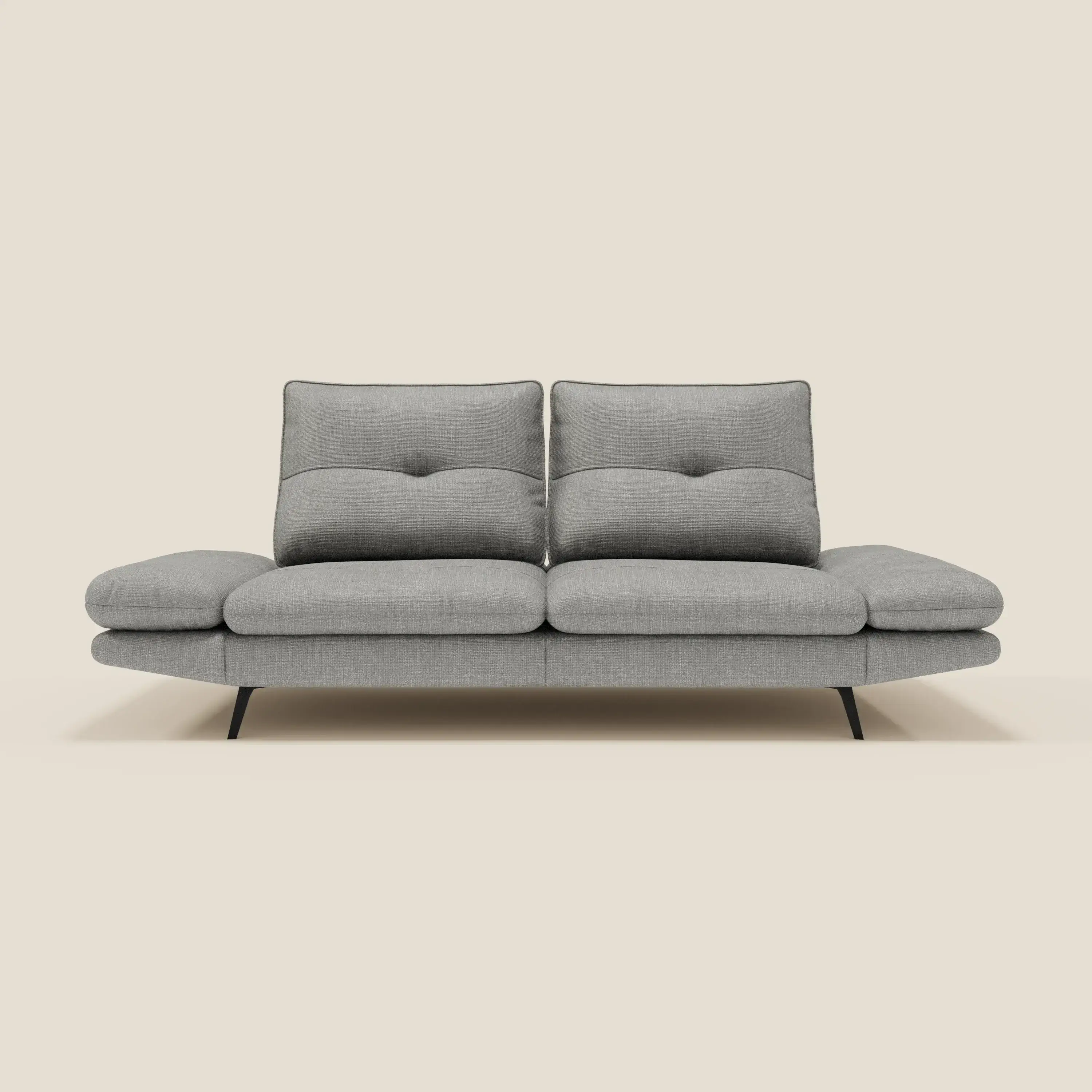 Ardex Canapé 3 places avec dossiers coulissants et accoudoir réglables en tissu doux imperméable T06 gris - Image 3