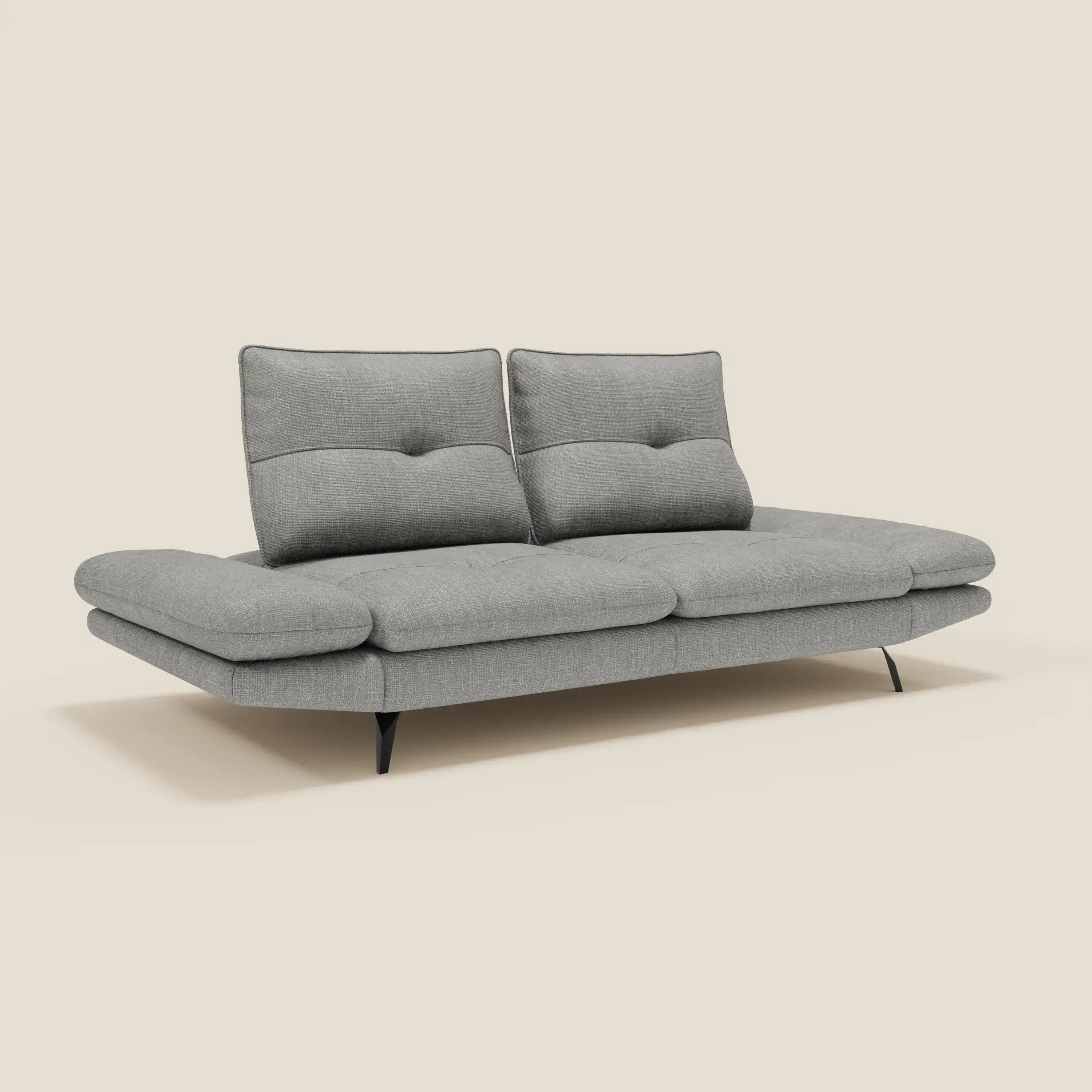 Ardex Canapé 3 places avec dossiers coulissants et accoudoir réglables en tissu doux imperméable T06 gris - Image 5