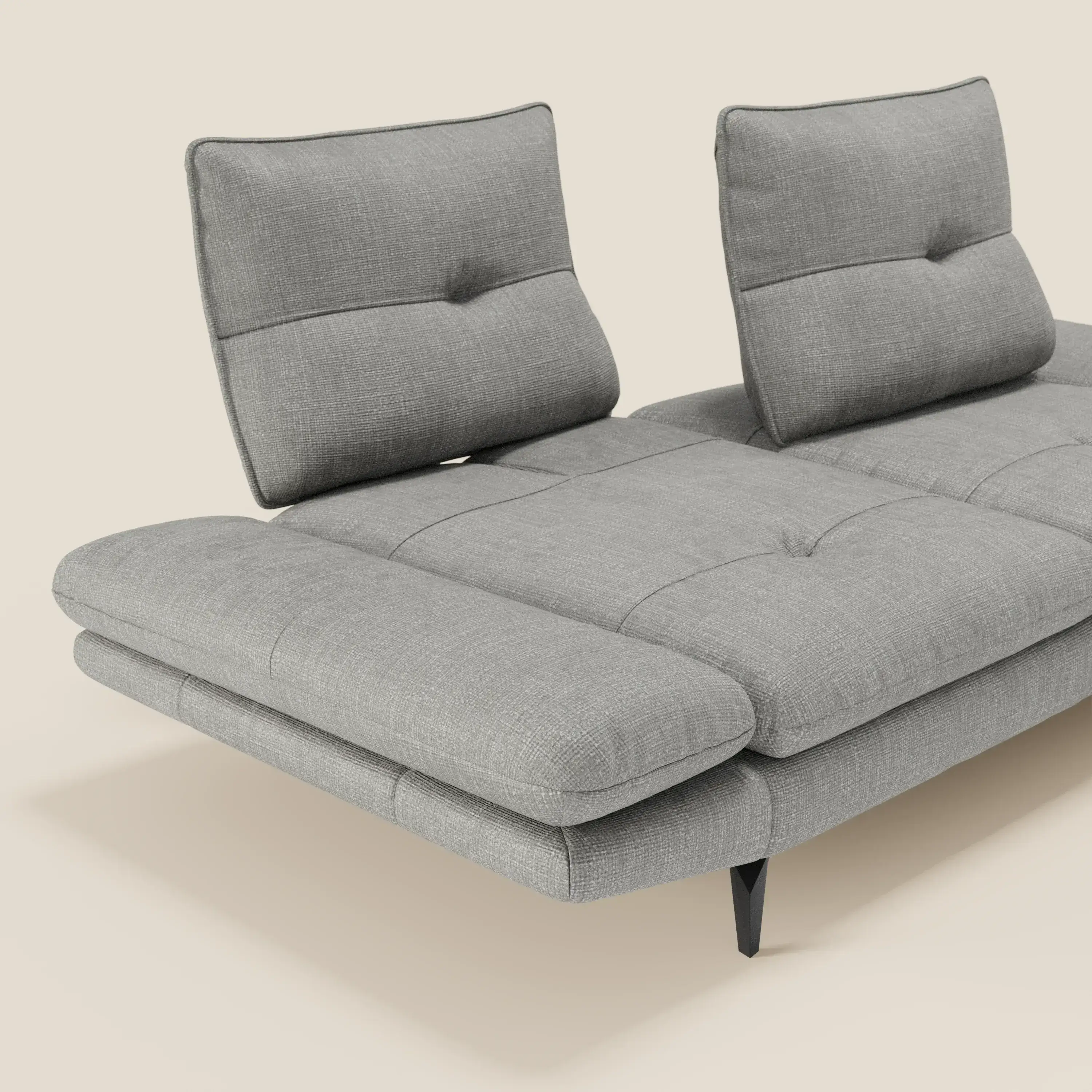 Ardex Canapé 3 places avec dossiers coulissants et accoudoir réglables en tissu doux imperméable T06 gris - Image 6