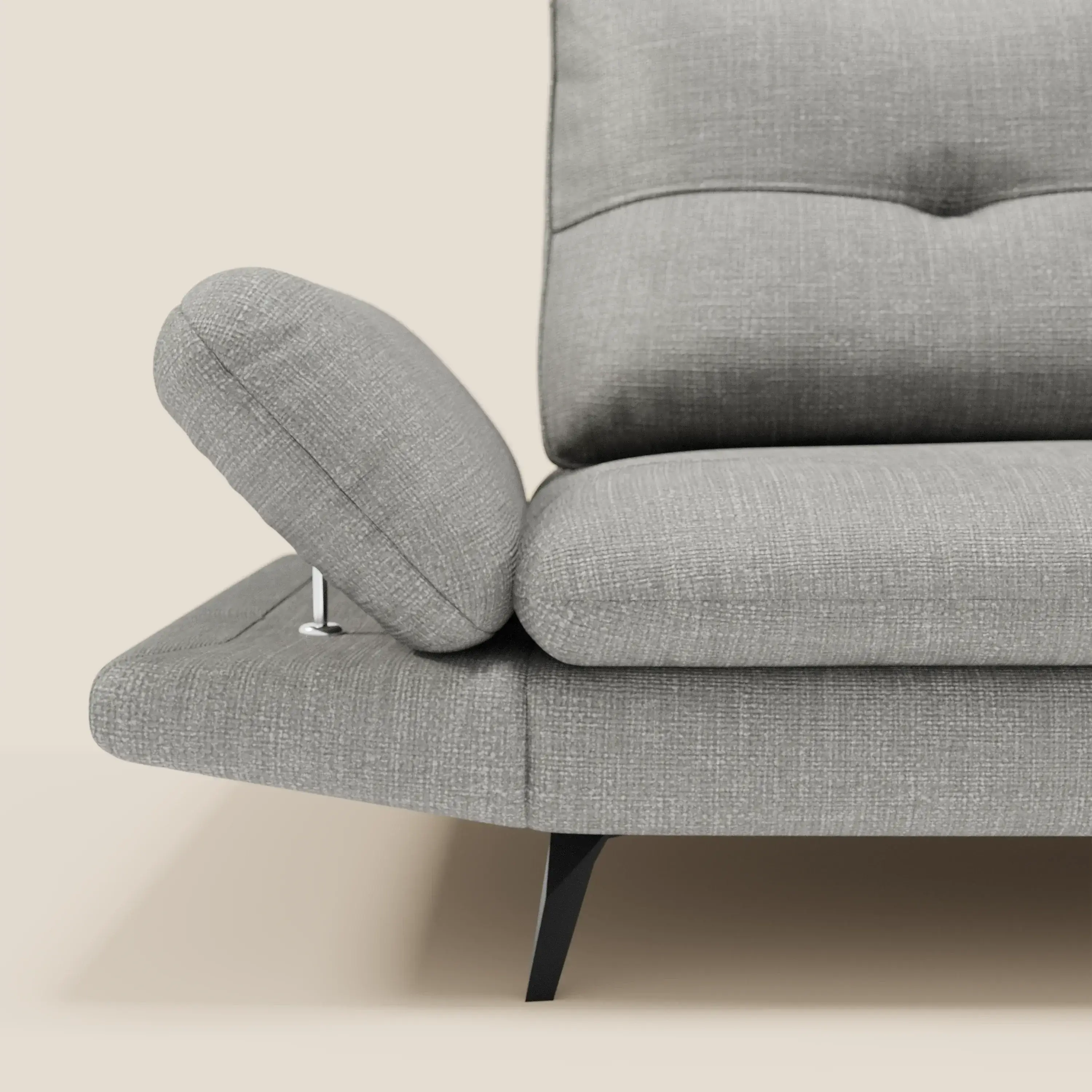 Ardex Canapé 3 places avec dossiers coulissants et accoudoir réglables en tissu doux imperméable T06 gris - Image 8