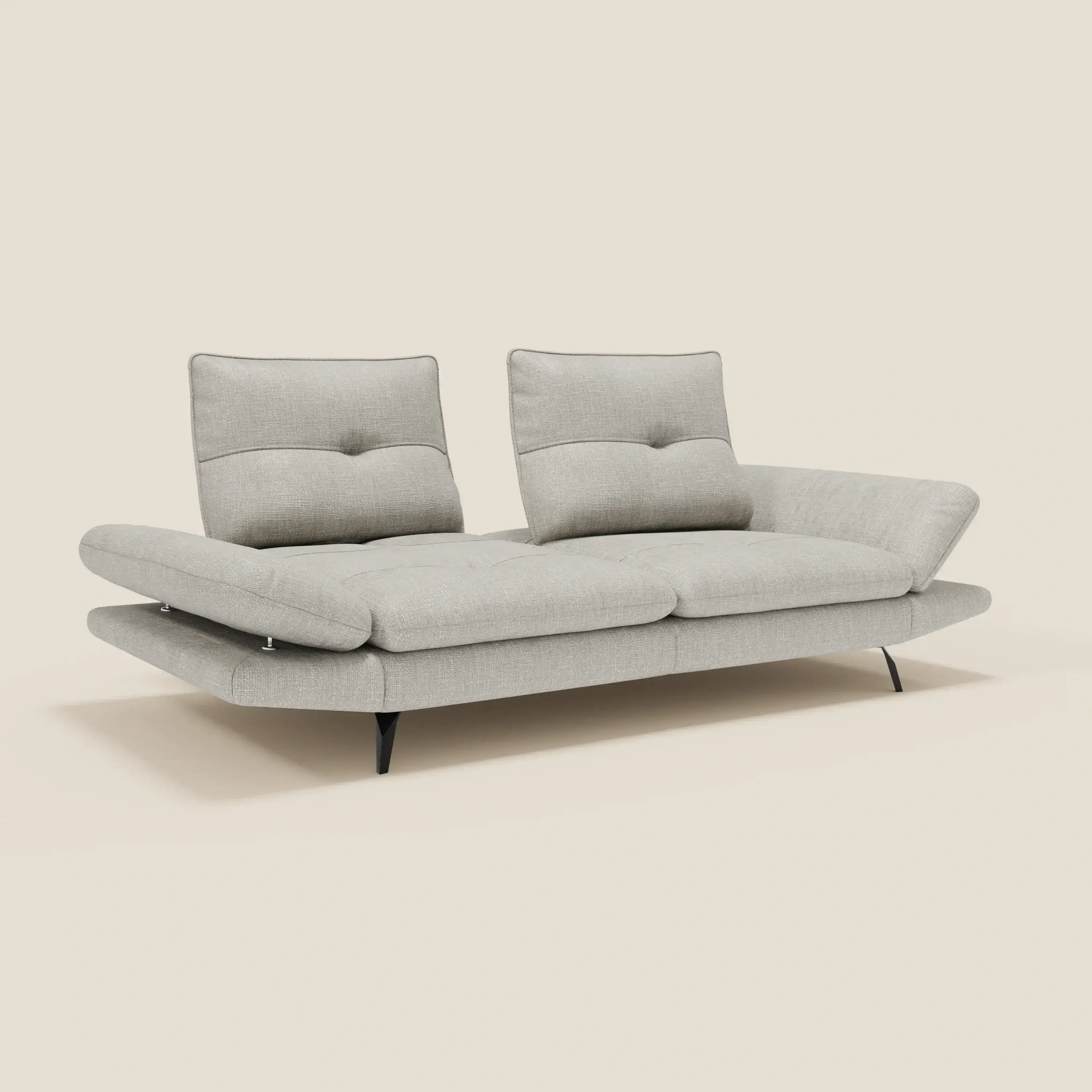 Ardex Canapé 3 places avec dossiers coulissants et accoudoir réglables en tissu doux imperméable T06 gris clair - Image 2