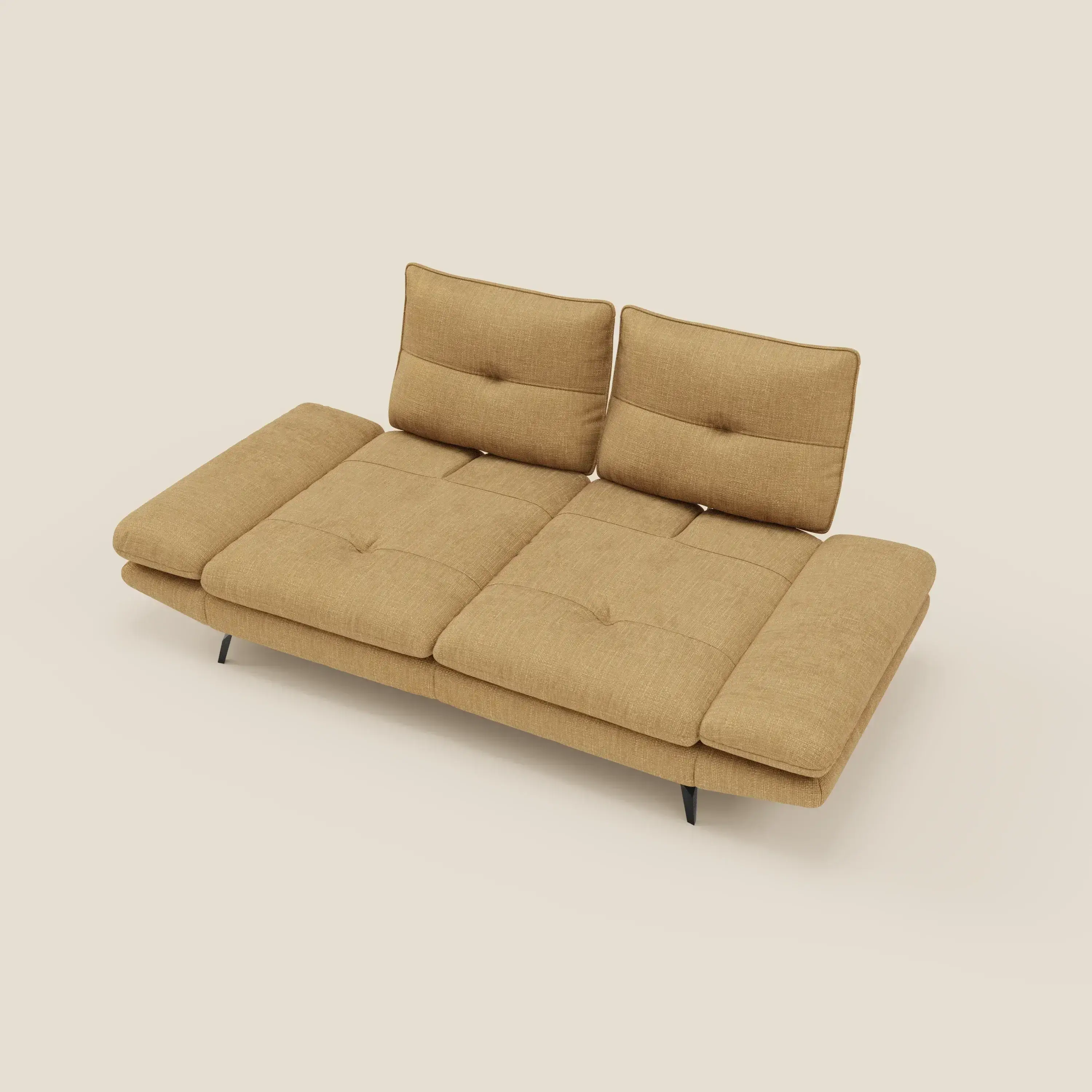 Ardex Canapé 3 places avec dossiers coulissants et accoudoir réglables en tissu doux imperméable T06 jaune - Image 11