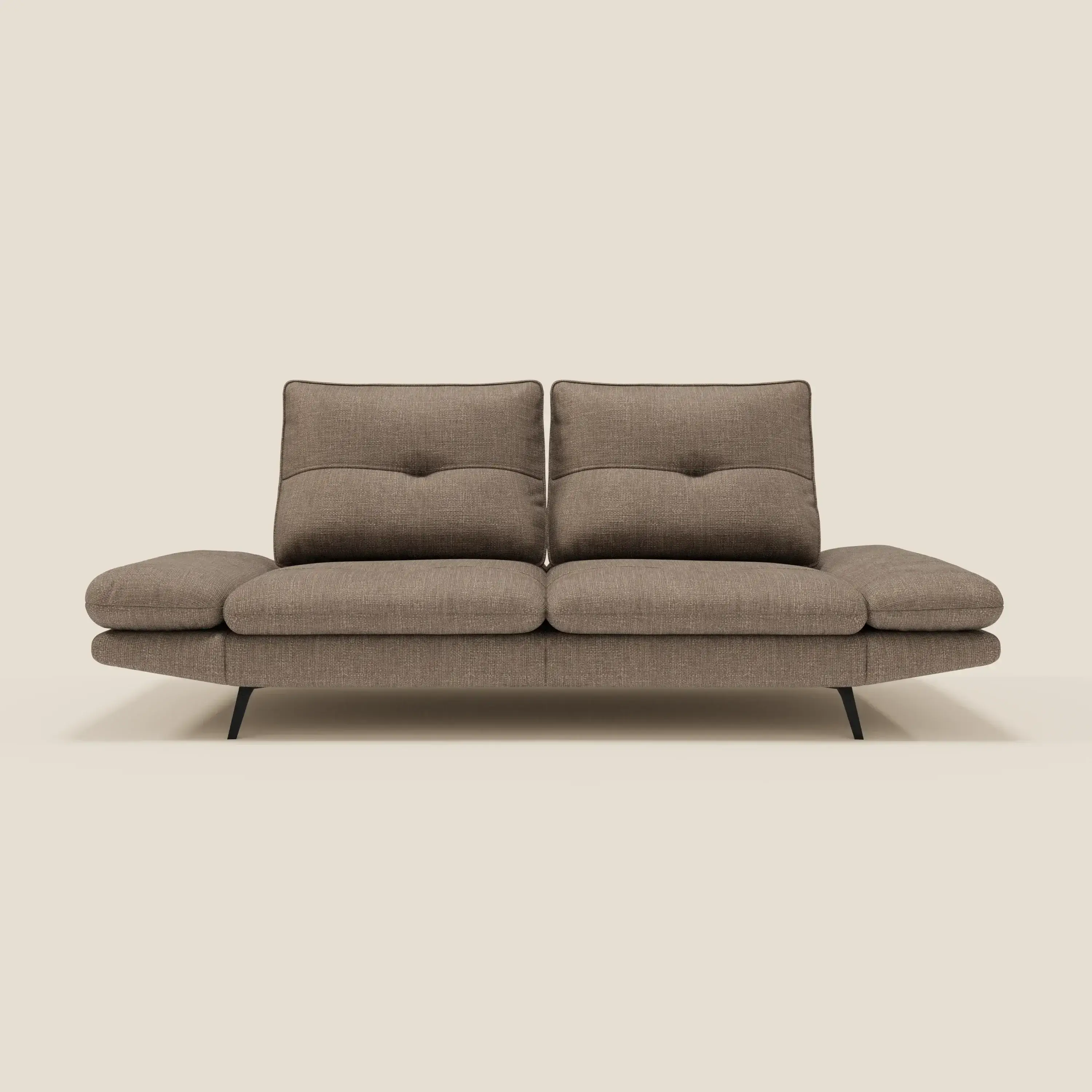 Ardex Canapé 3 places avec dossiers coulissants et accoudoir réglables en tissu doux imperméable T06 marron - Image 3