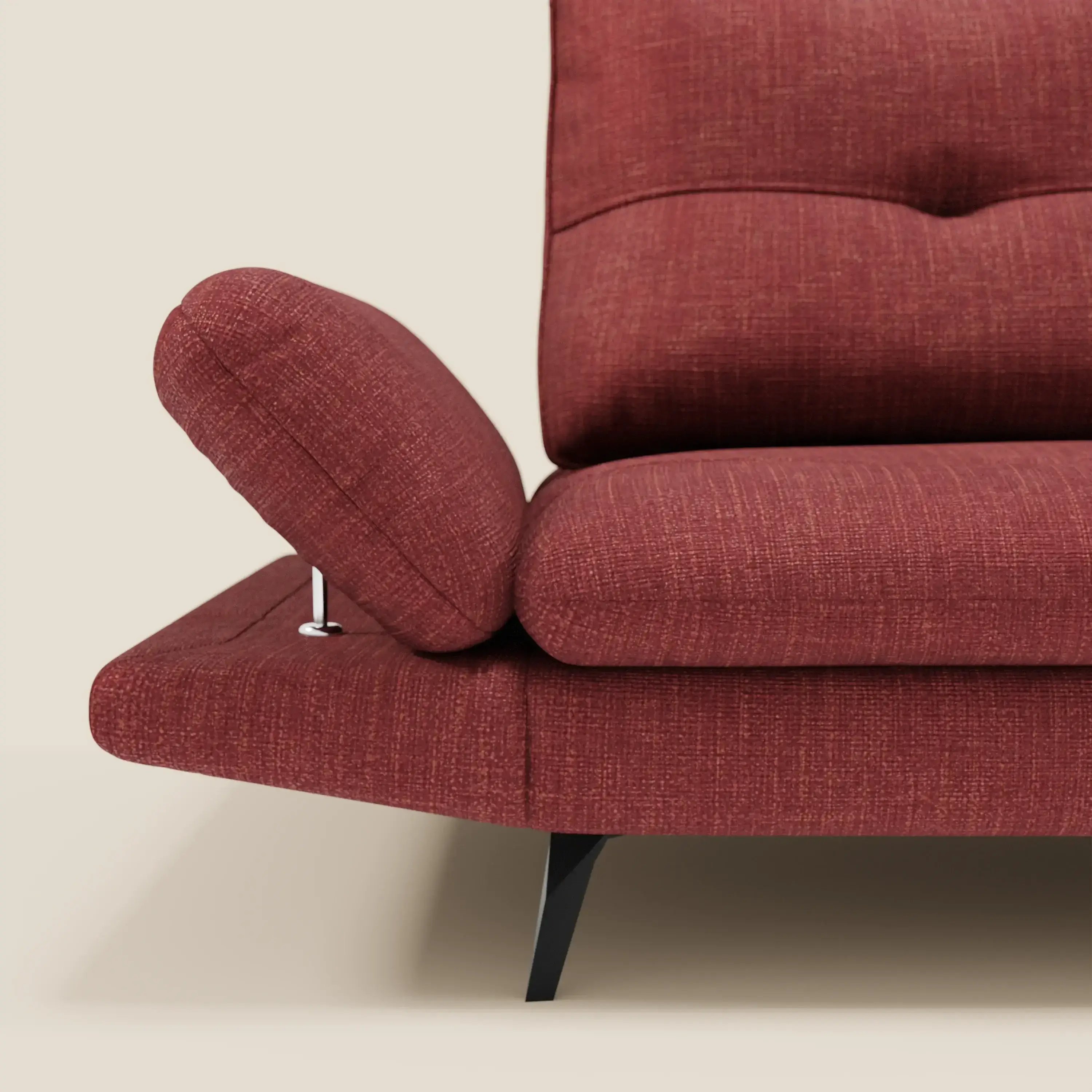 Ardex Canapé 3 places avec dossiers coulissants et accoudoir réglables en tissu doux imperméable T06 rouge - Image 8
