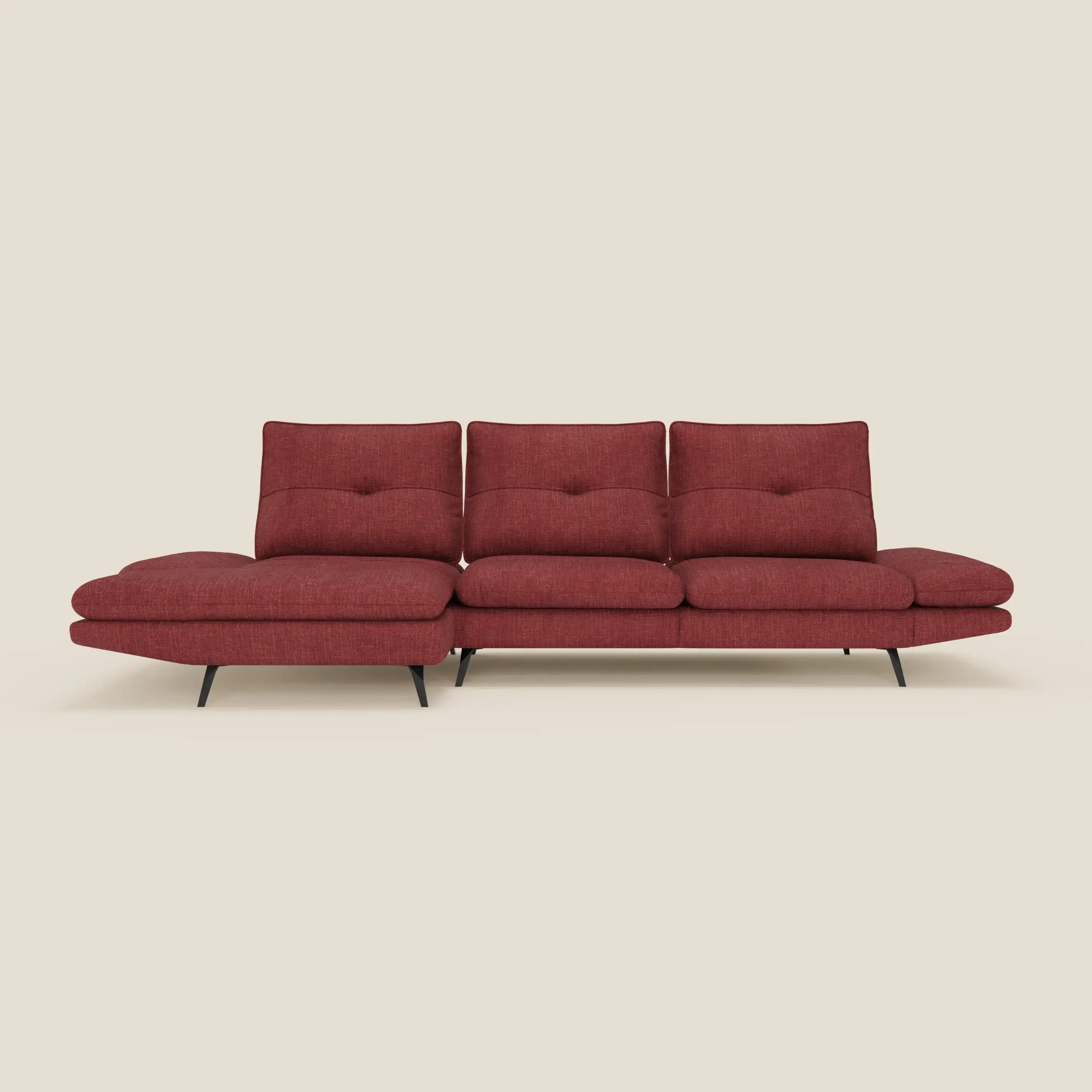 Ardex Canapé avec méridienne - dossiers coulissants et accoudoirs réglables en élégant tissu imperméable T06 - Image 3