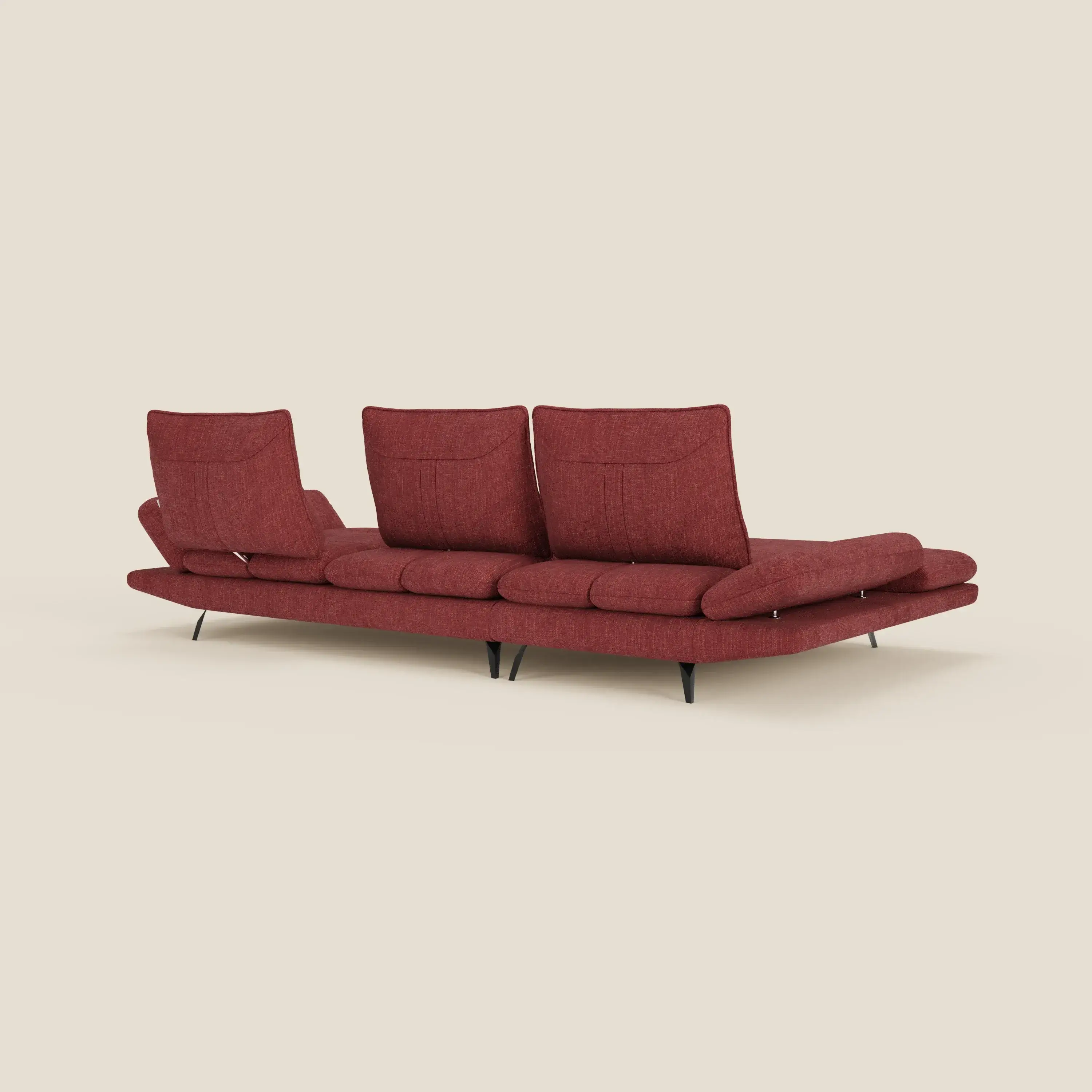 Ardex Canapé avec méridienne - dossiers coulissants et accoudoirs réglables en élégant tissu imperméable T06 - Image 9