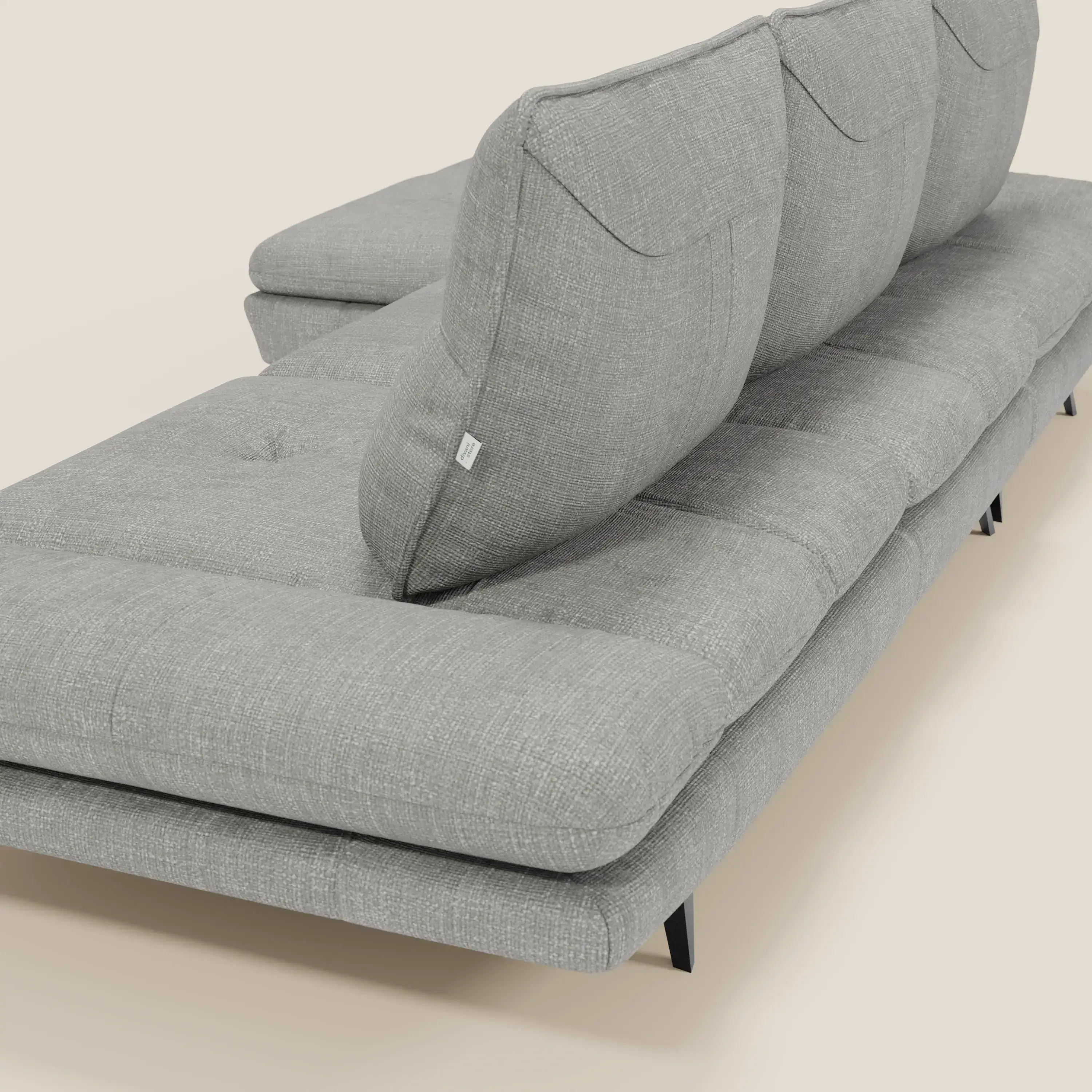 Ardex Canapé avec méridienne - dossiers coulissants et accoudoirs réglables en élégant tissu imperméable T06 gris - Image 10