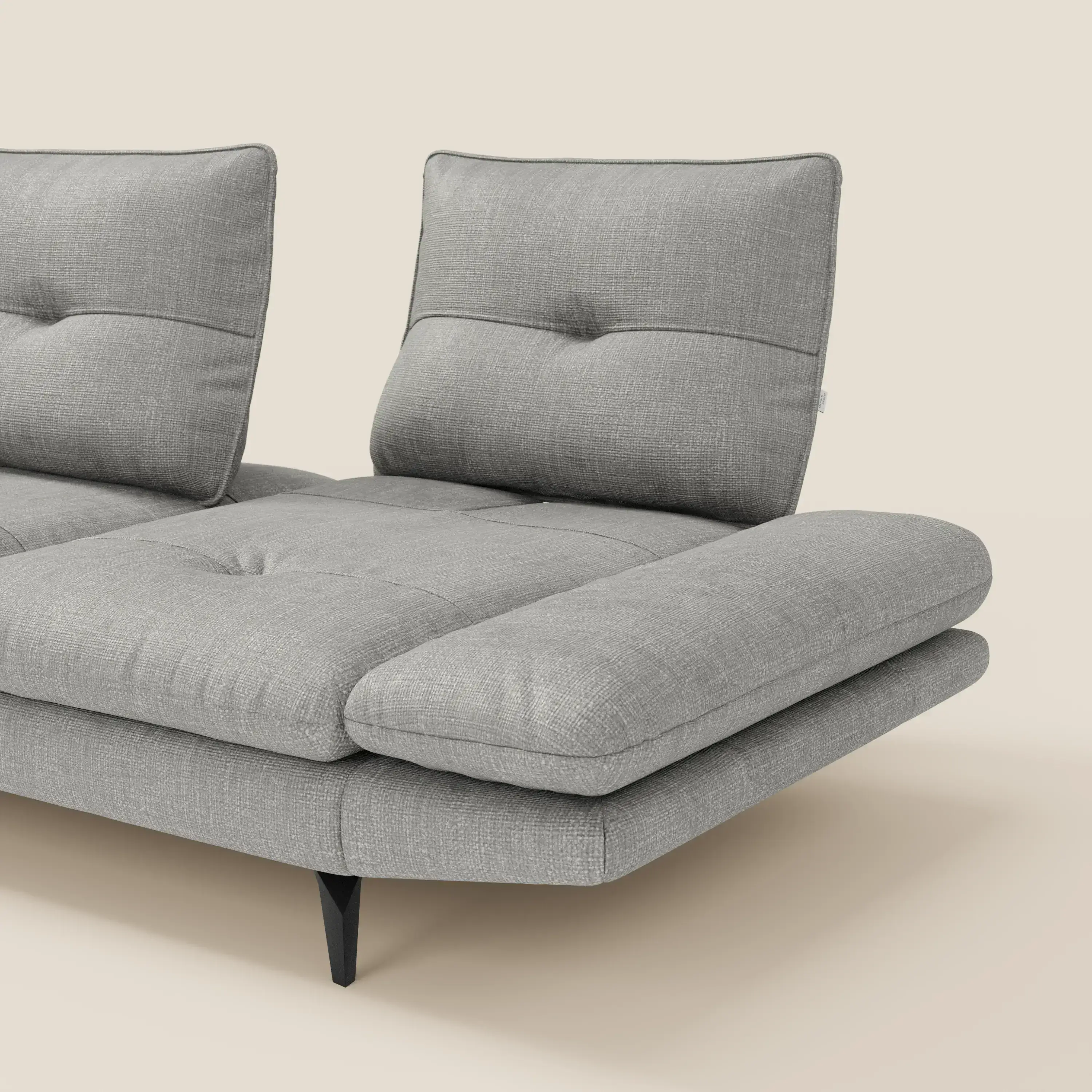 Ardex Canapé avec méridienne - dossiers coulissants et accoudoirs réglables en élégant tissu imperméable T06 gris - Image 6