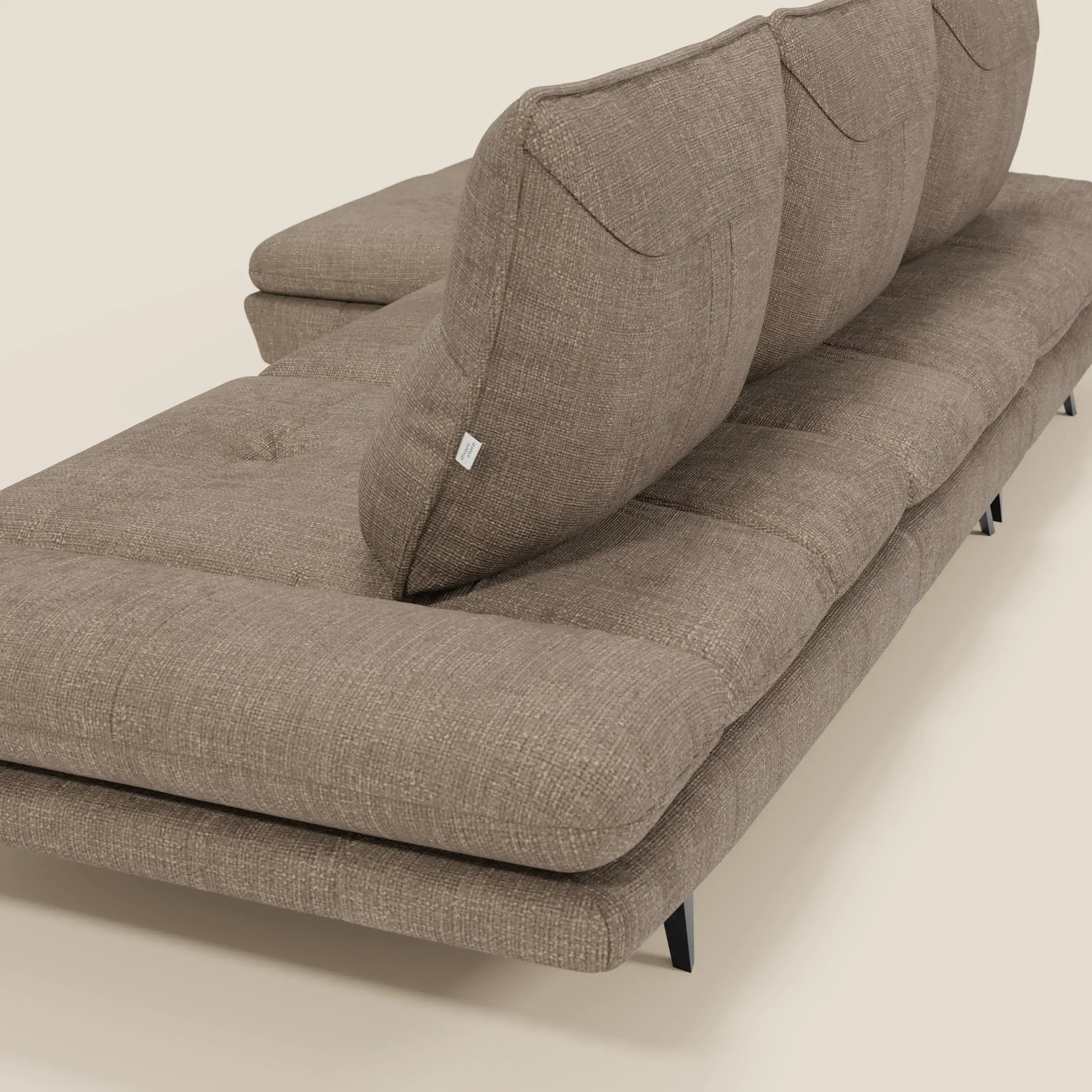 Ardex Canapé avec méridienne - dossiers coulissants et accoudoirs réglables en élégant tissu imperméable T06 marron - Image 10