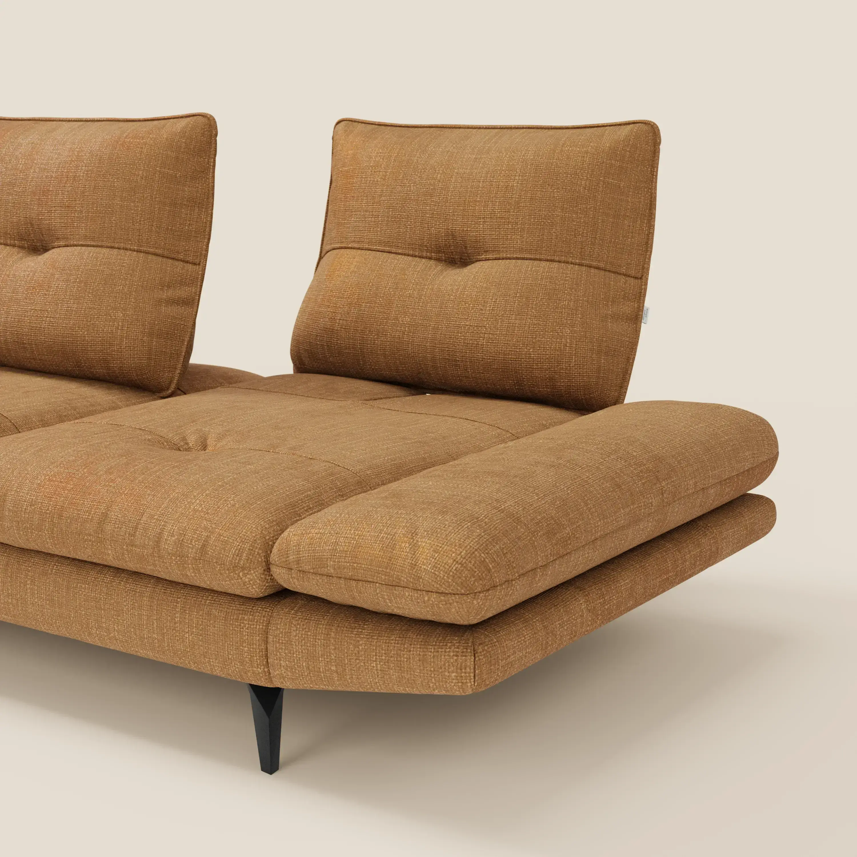 Ardex Canapé avec méridienne - dossiers coulissants et accoudoirs réglables en élégant tissu imperméable T06 ocre - Image 6
