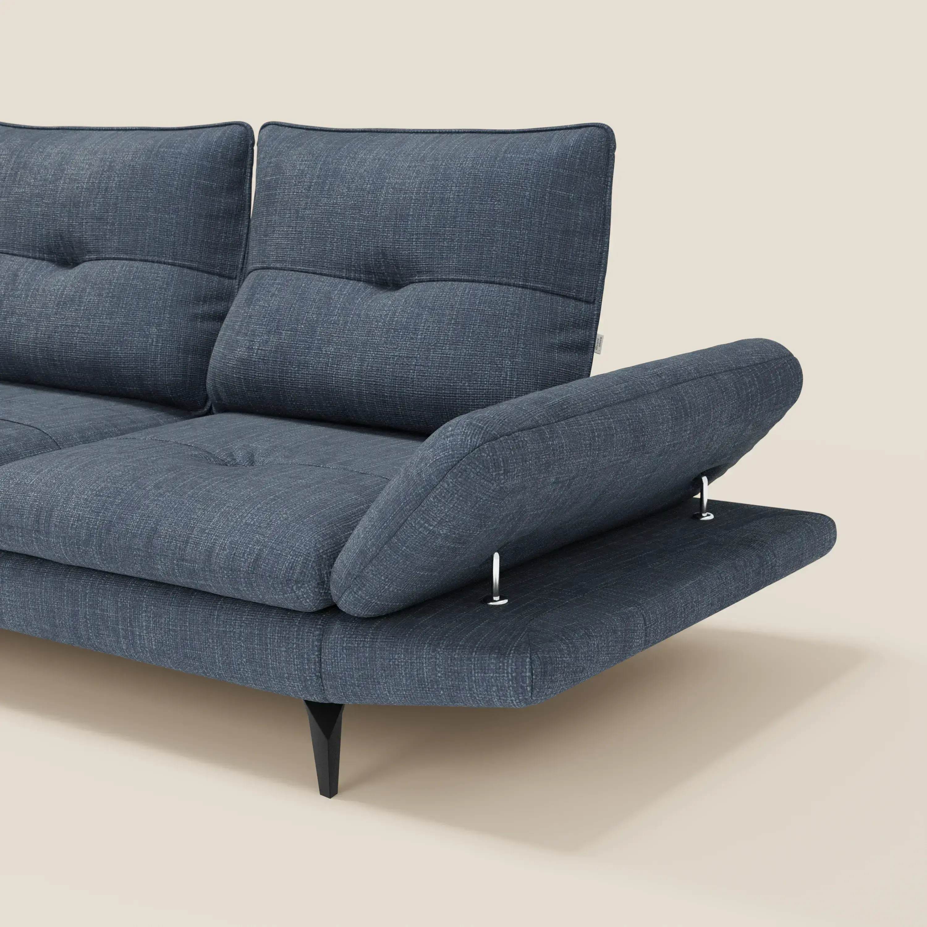 Ardex Canapé d'angle - dossiers coulissants et accoudoirs réglables en élégant tissu imperméable T06 bleu - Image 3