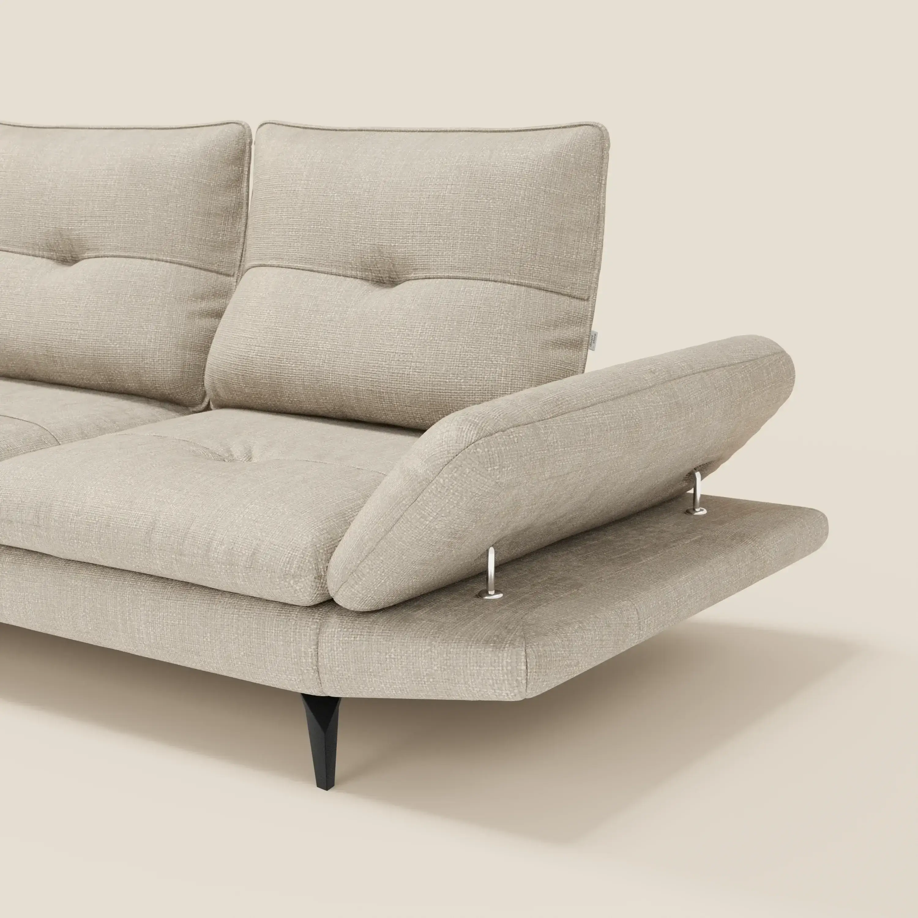 Ardex Canapé d'angle - dossiers coulissants et accoudoirs réglables en élégant tissu imperméable T06 crÚme - Image 3